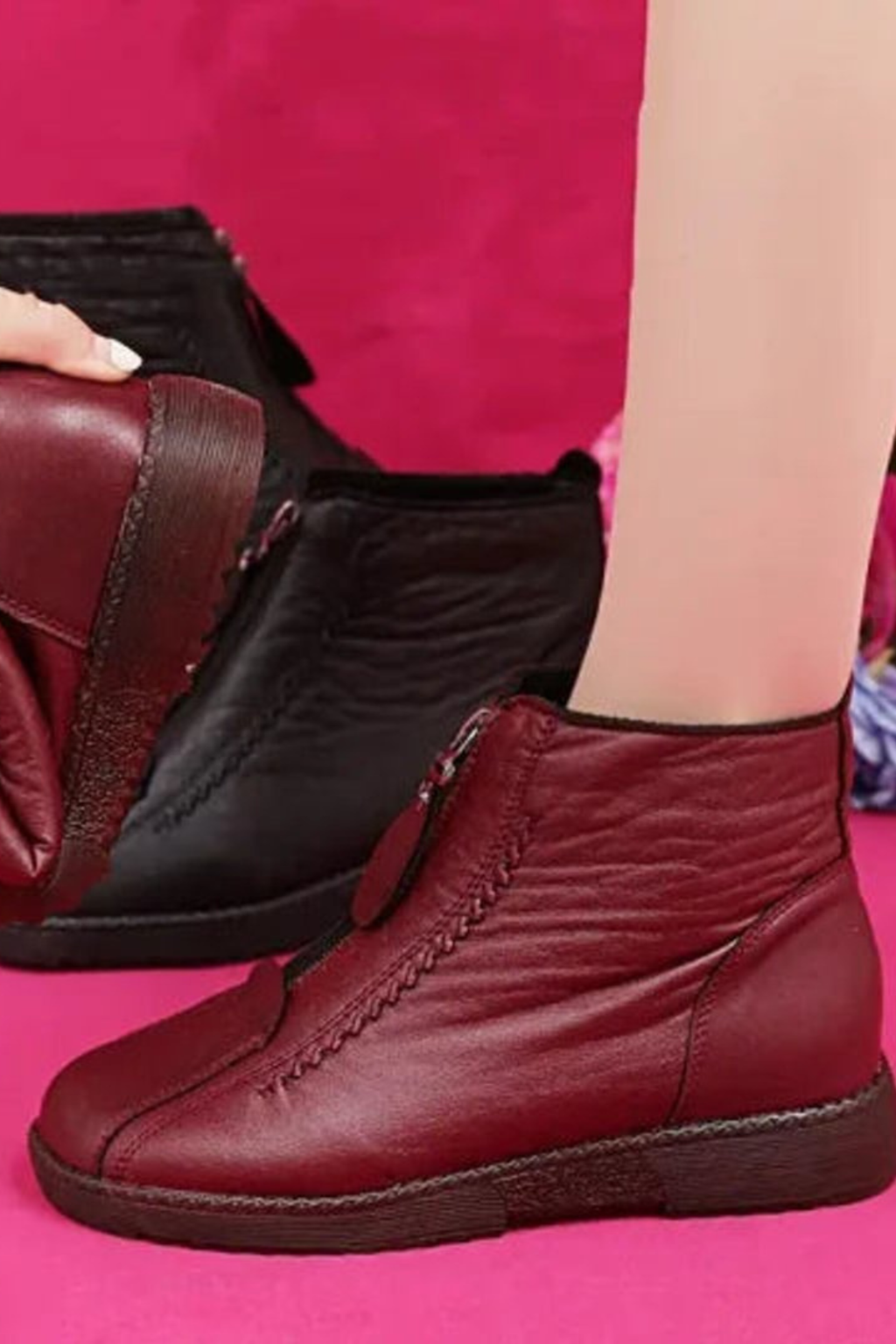 Scarlett Fleece Lined Leather Ankle Boots