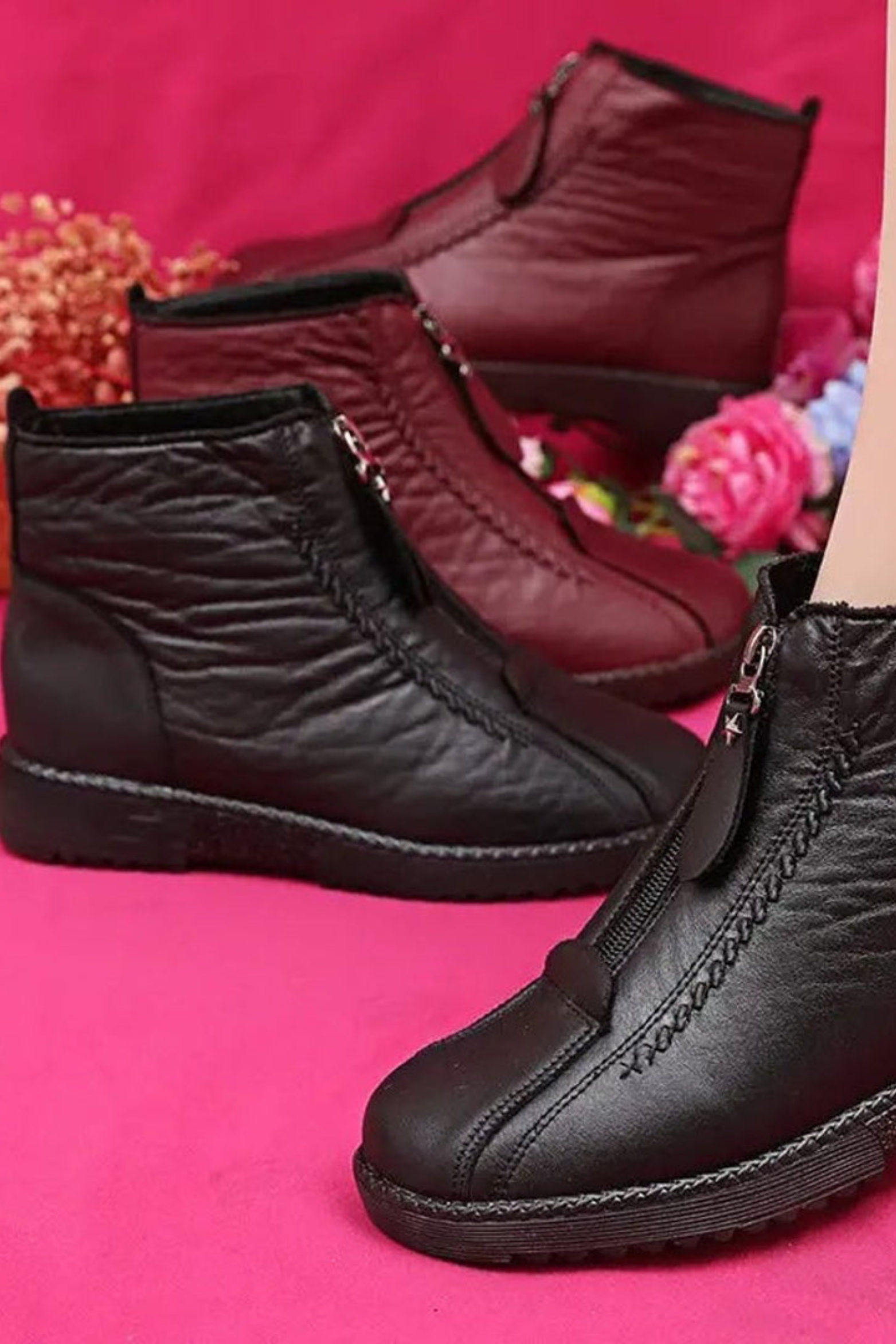 Scarlett Fleece Lined Leather Ankle Boots