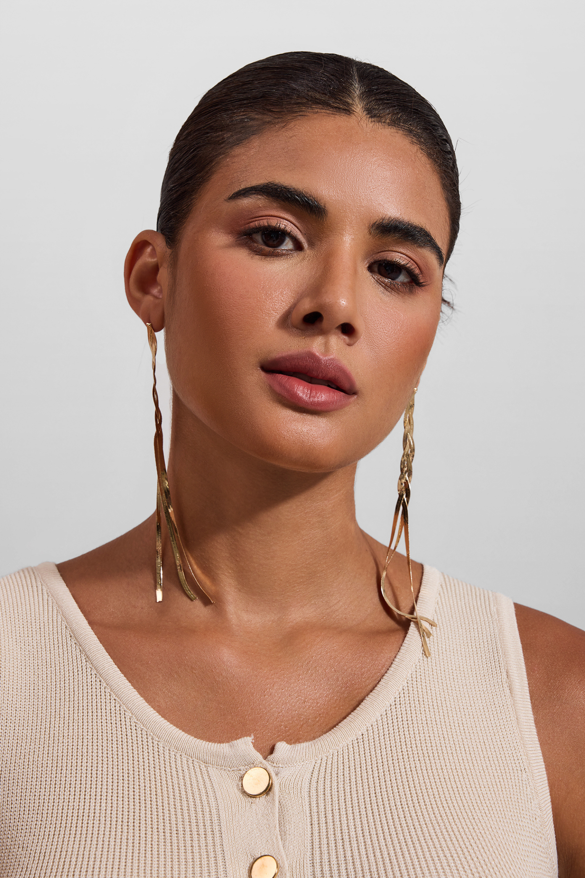 Sculpted Metal Tassel Earrings