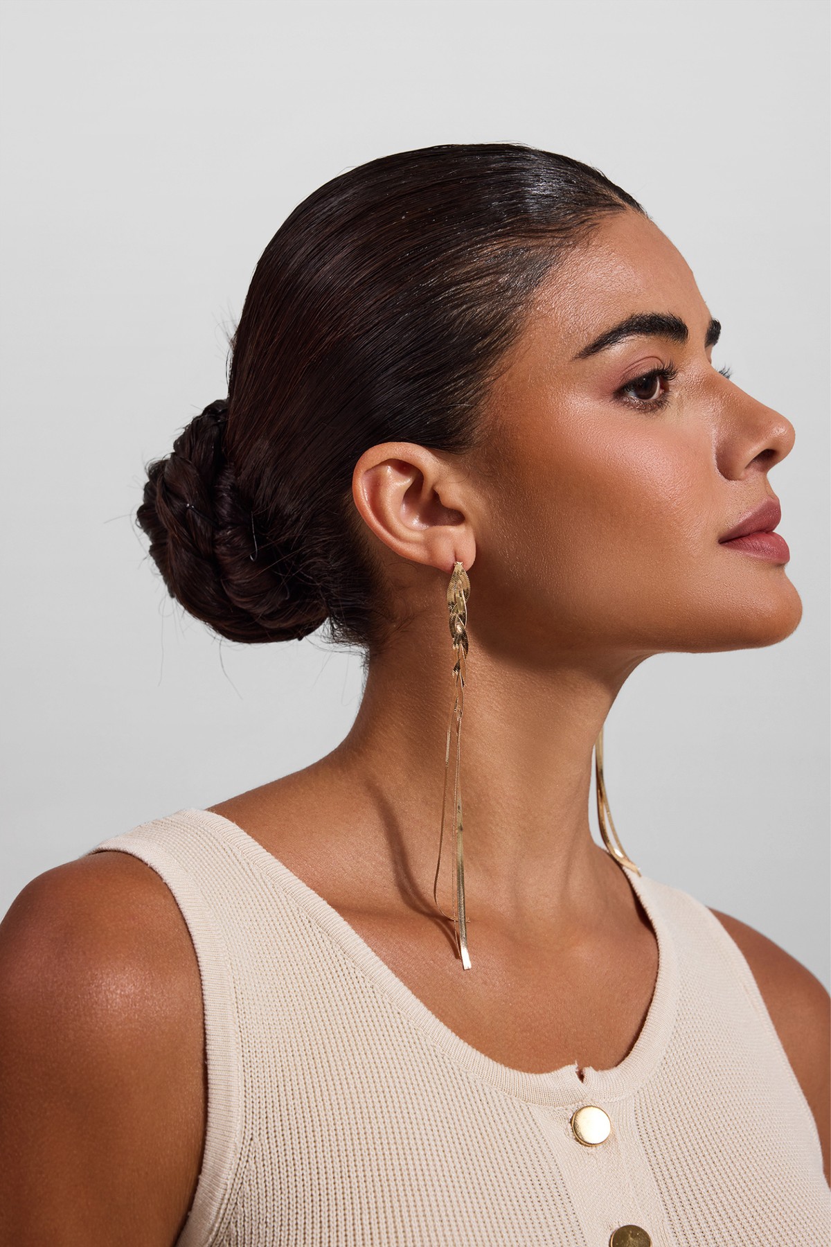 Sculpted Metal Tassel Earrings