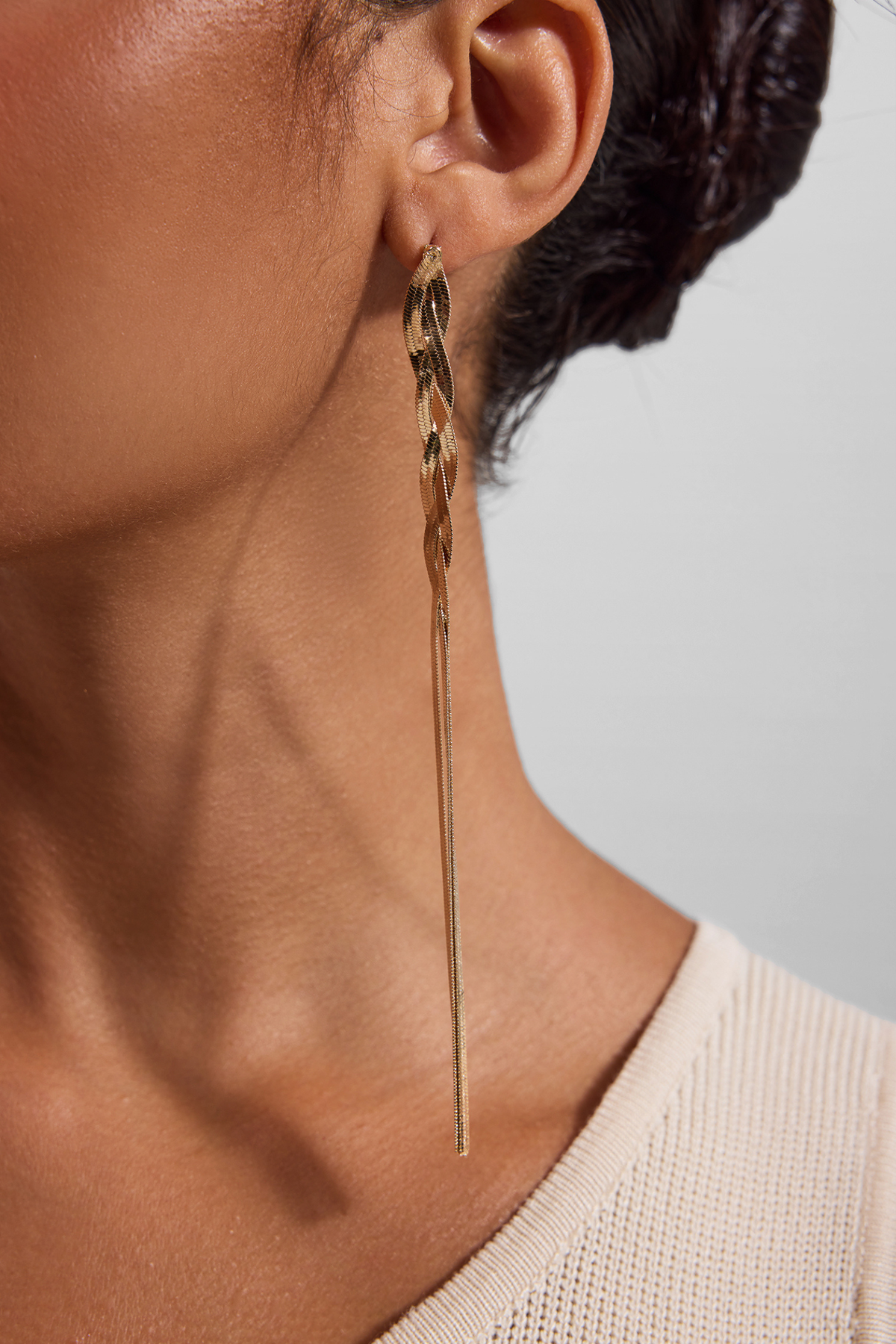 Sculpted Metal Tassel Earrings