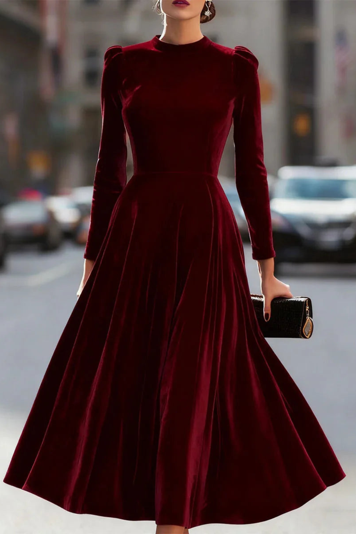 Structured A Line Flare Maxi Dress