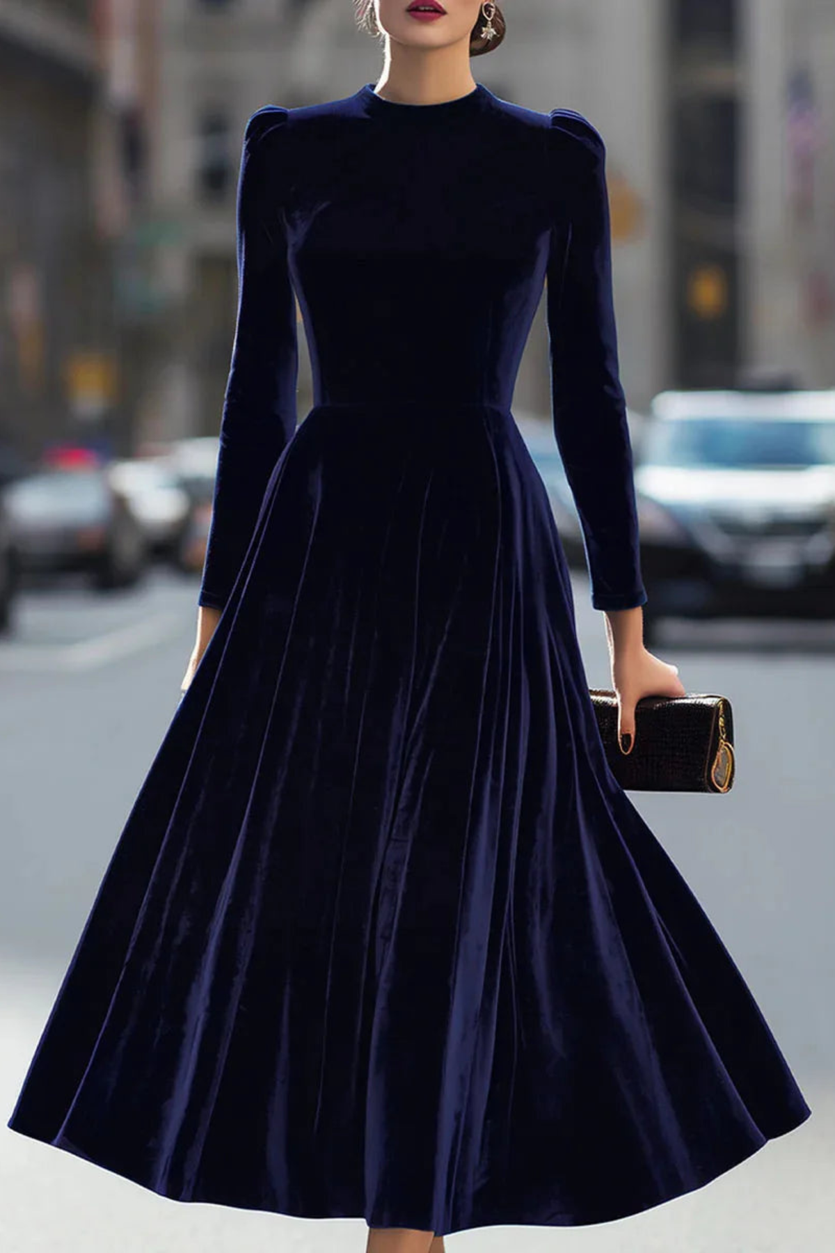 Structured A Line Flare Maxi Dress