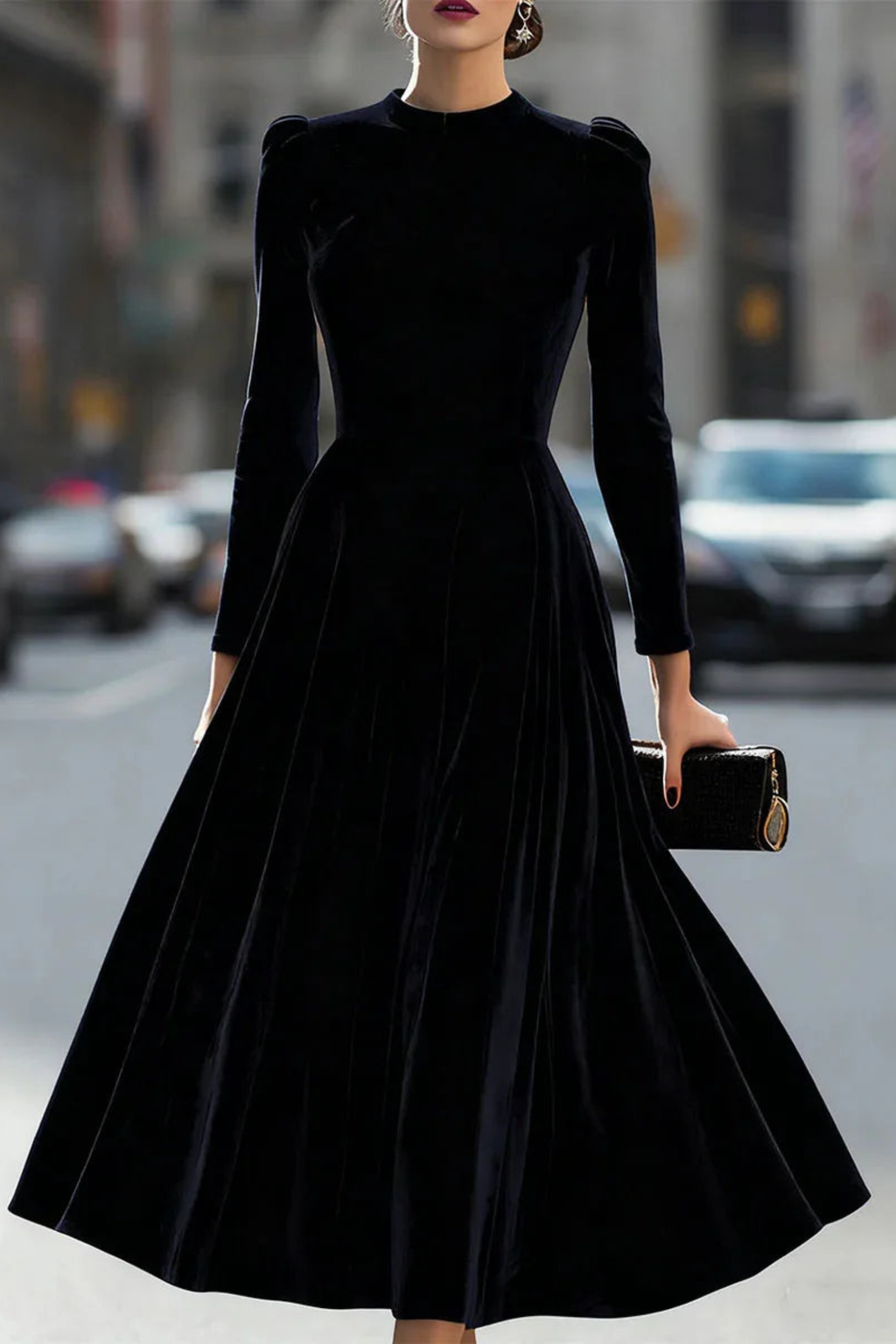 Structured A Line Flare Maxi Dress