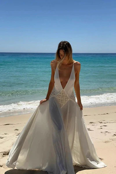 Plunging V-Neck Maxi Dress