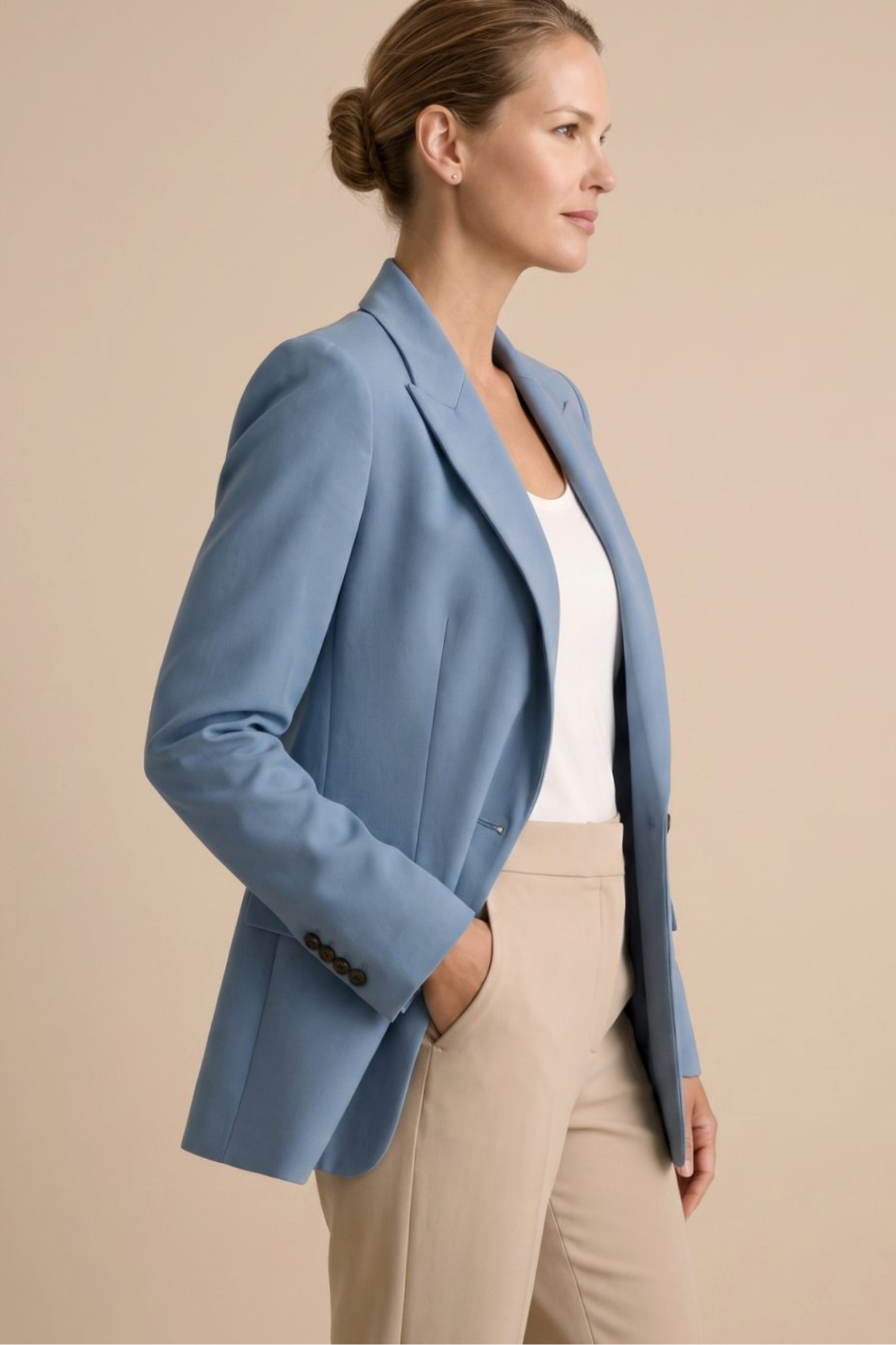 Tailored Blazer Flare Pants Suit Set