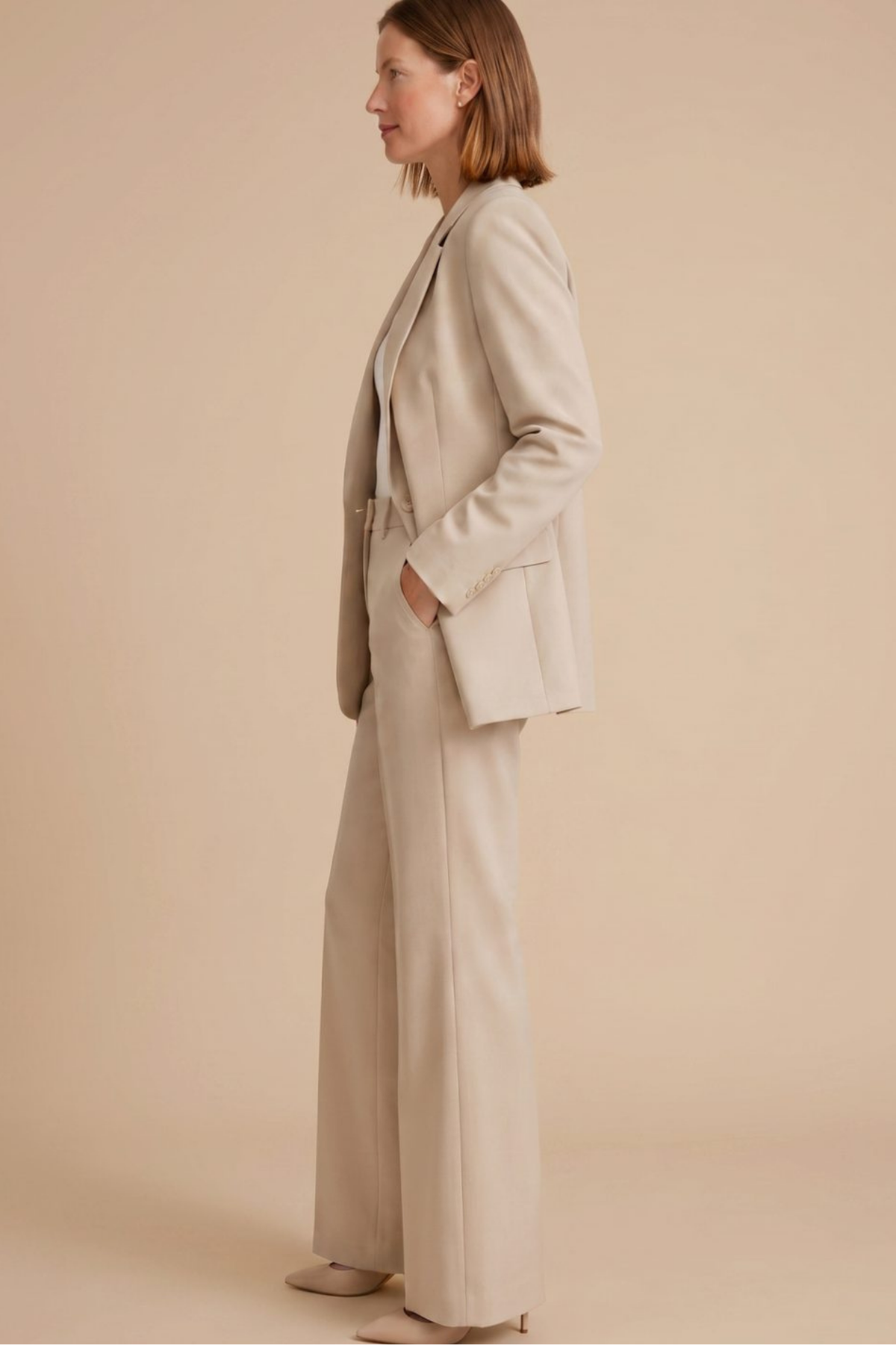 Tailored Blazer Flare Pants Suit Set