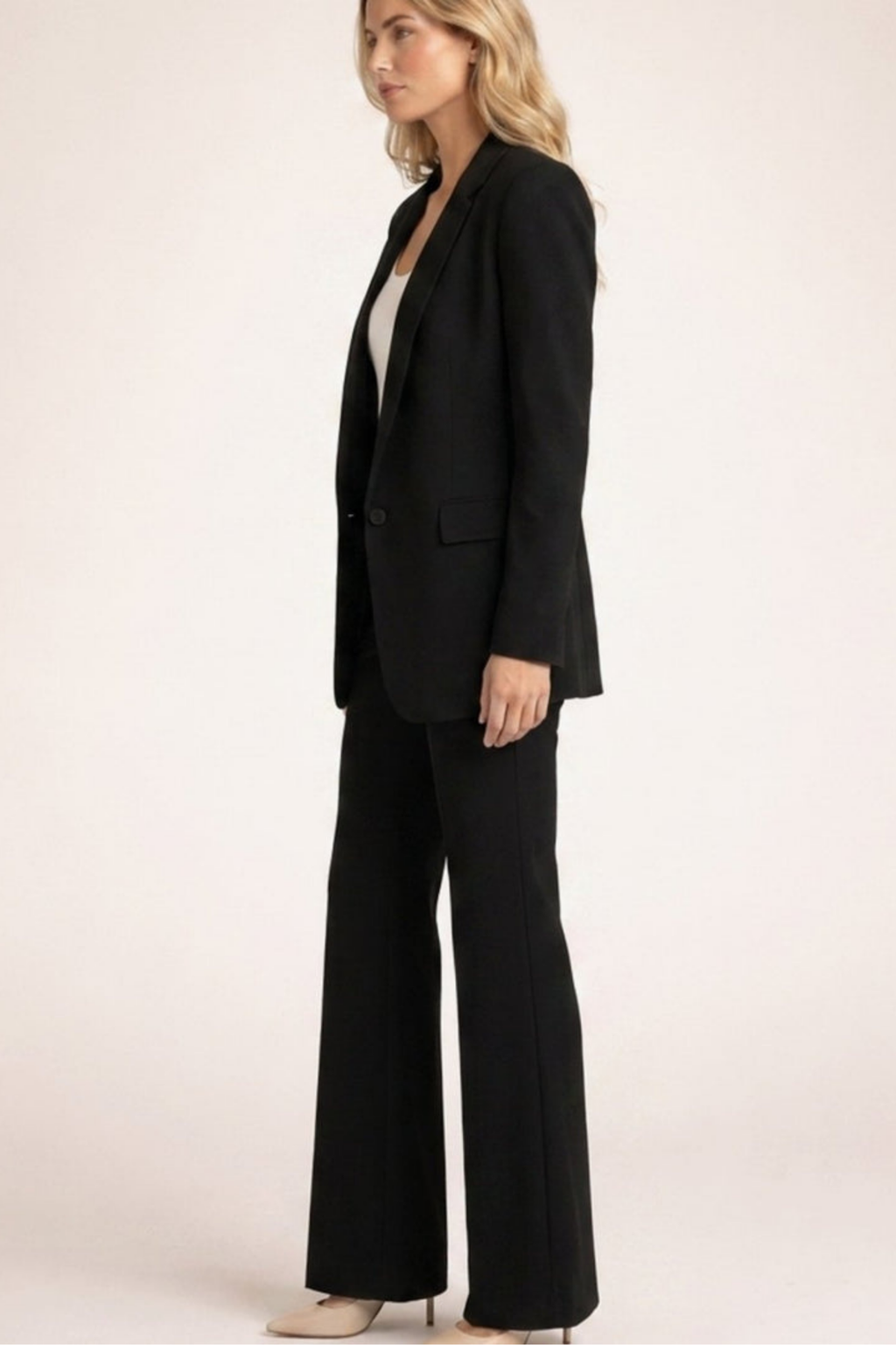 Tailored Blazer Flare Pants Suit Set