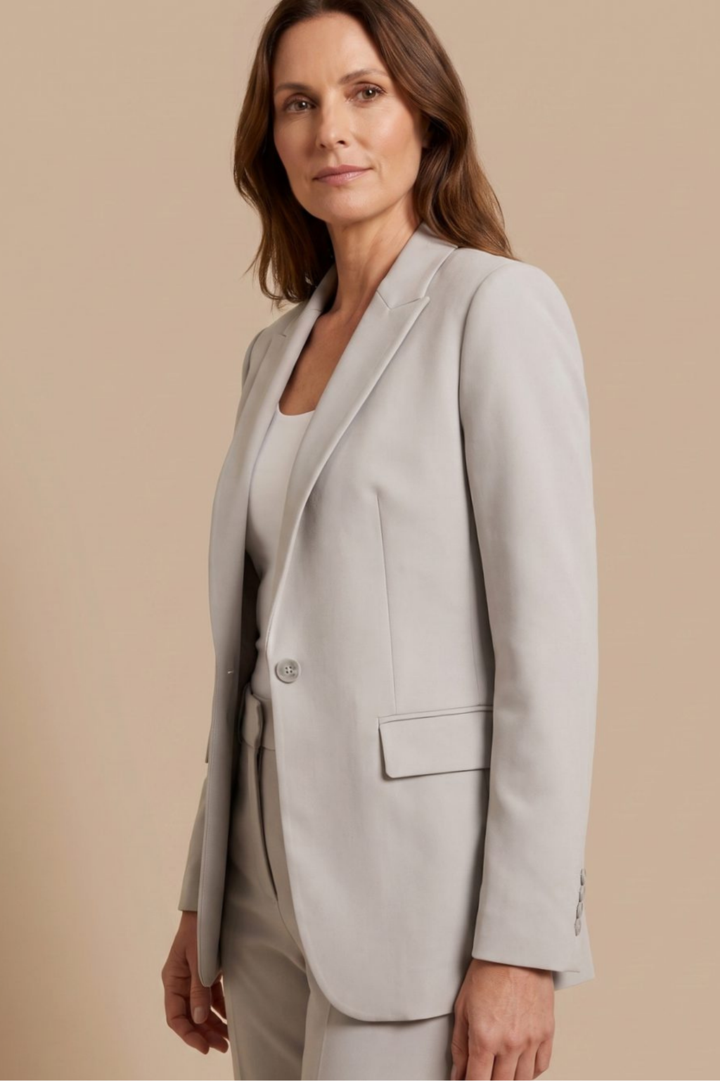 Tailored Blazer Flare Pants Suit Set