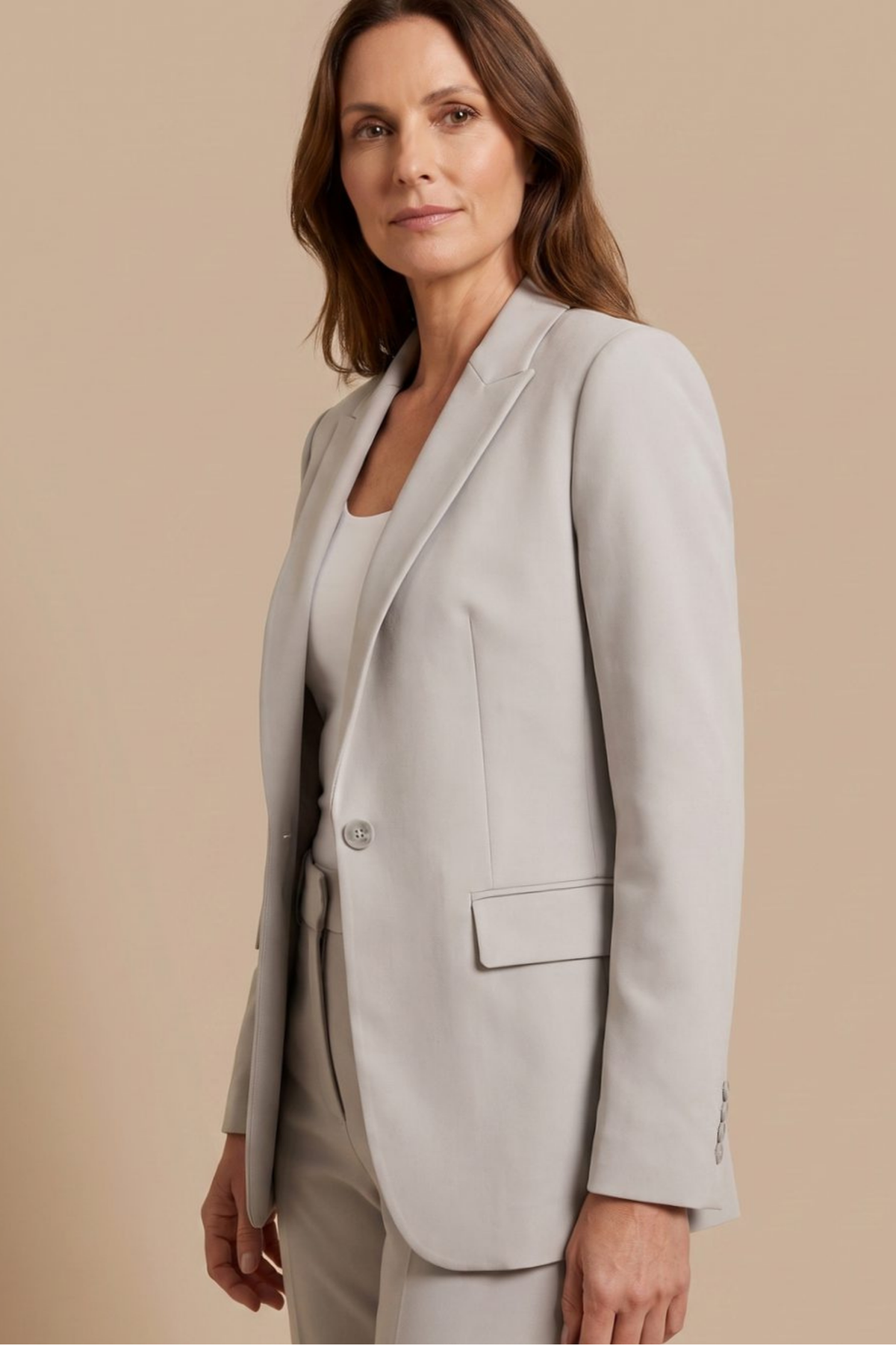 Tailored Blazer Flare Pants Suit Set