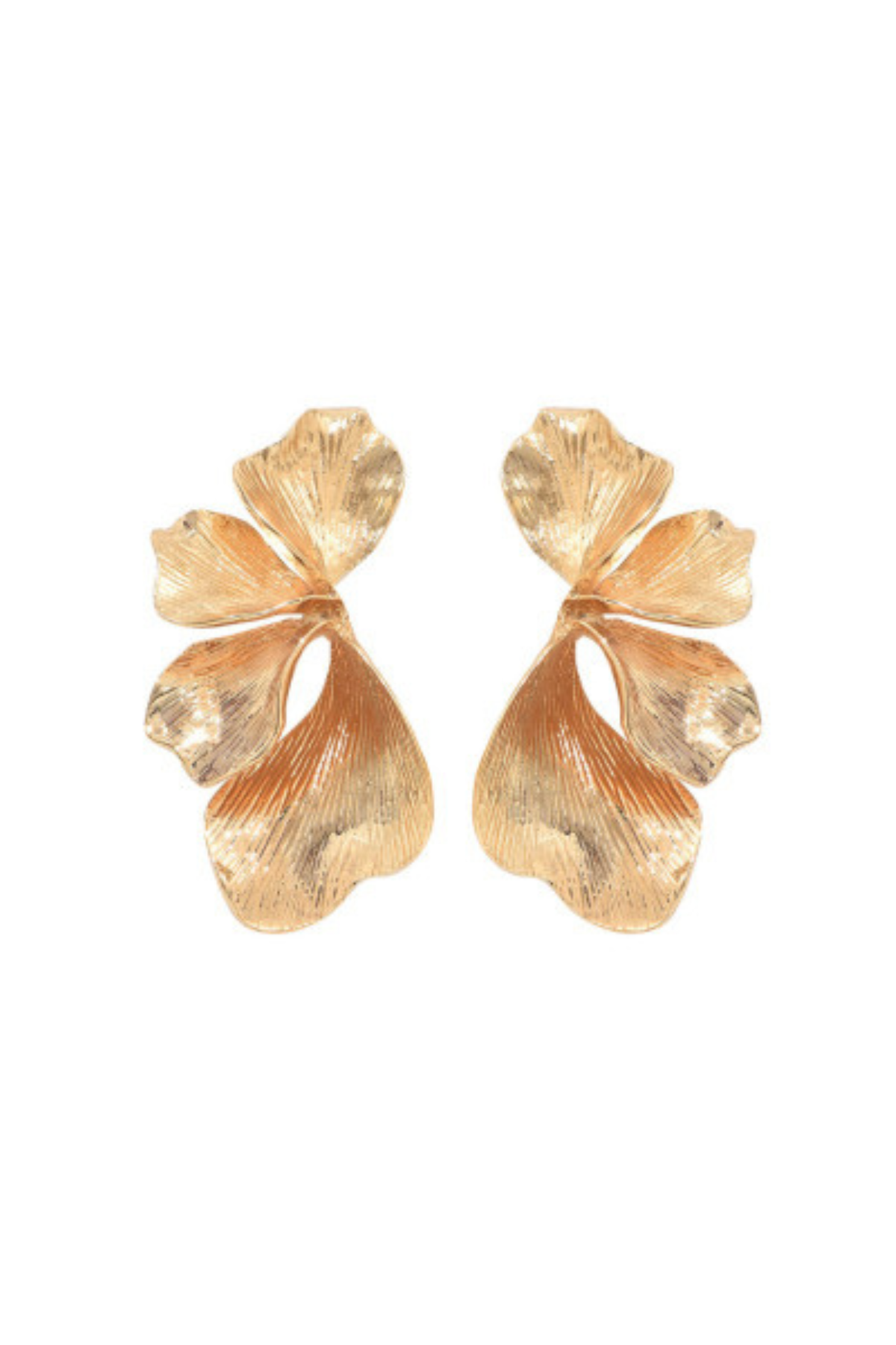 Textured Leaf Drop Earrings