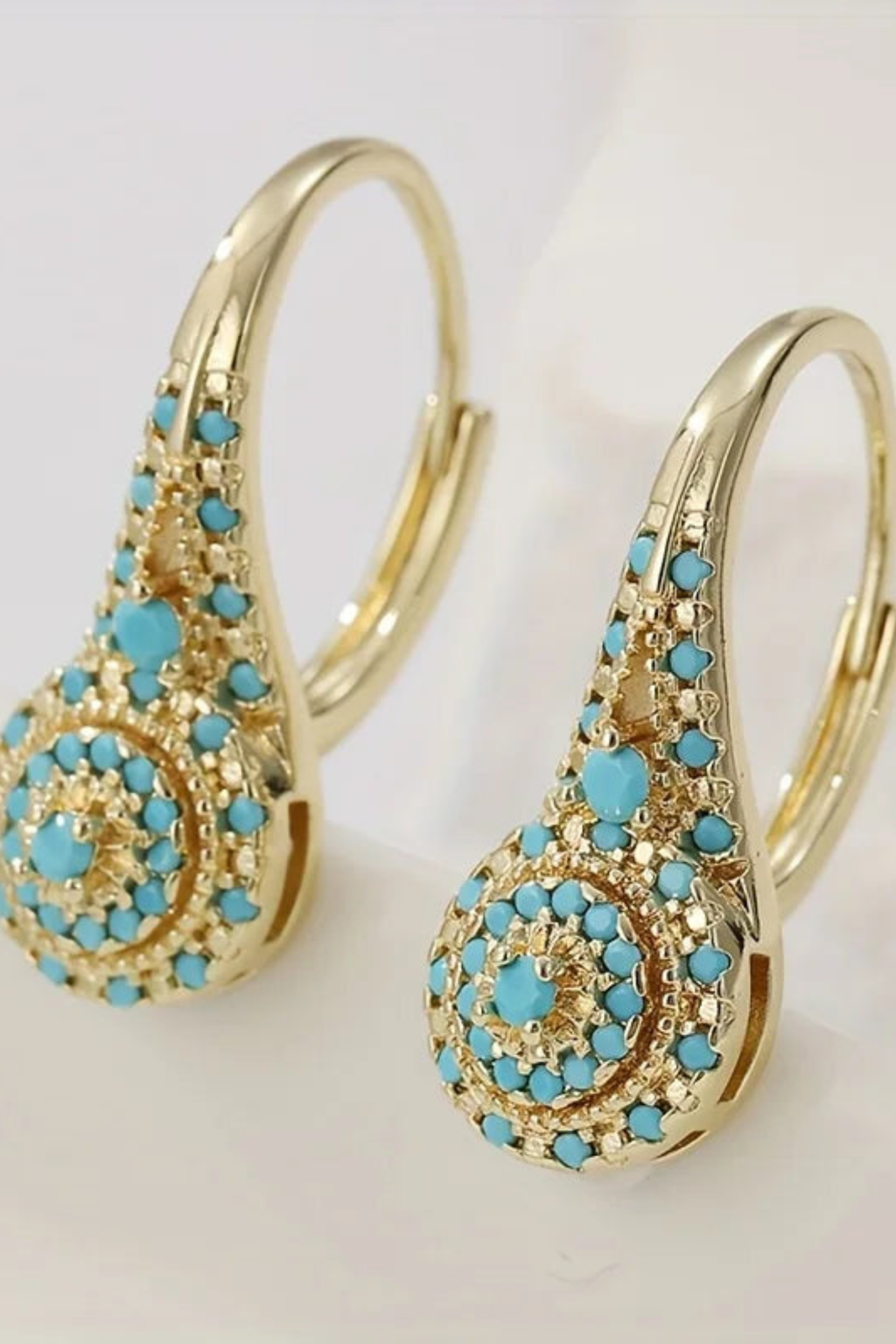 Turquoise Mosaic Teardrop Earrings