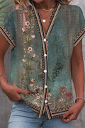 Women's Aveline Bohemian Printed V-Neck Blouse