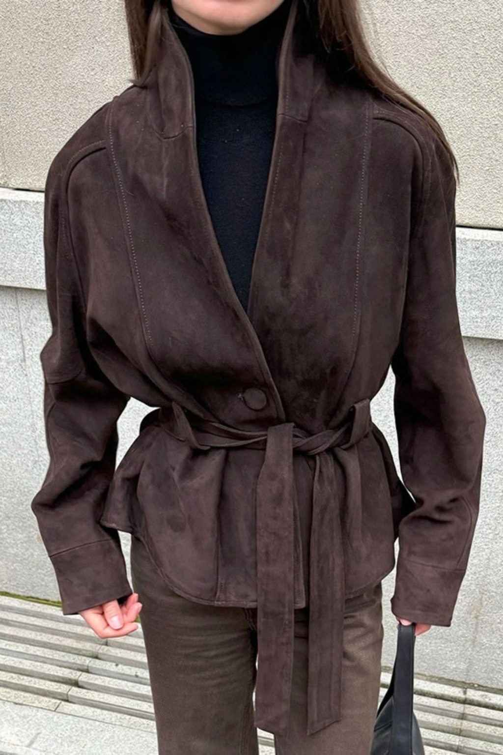 Vintage Belted Long Sleeve Jacket