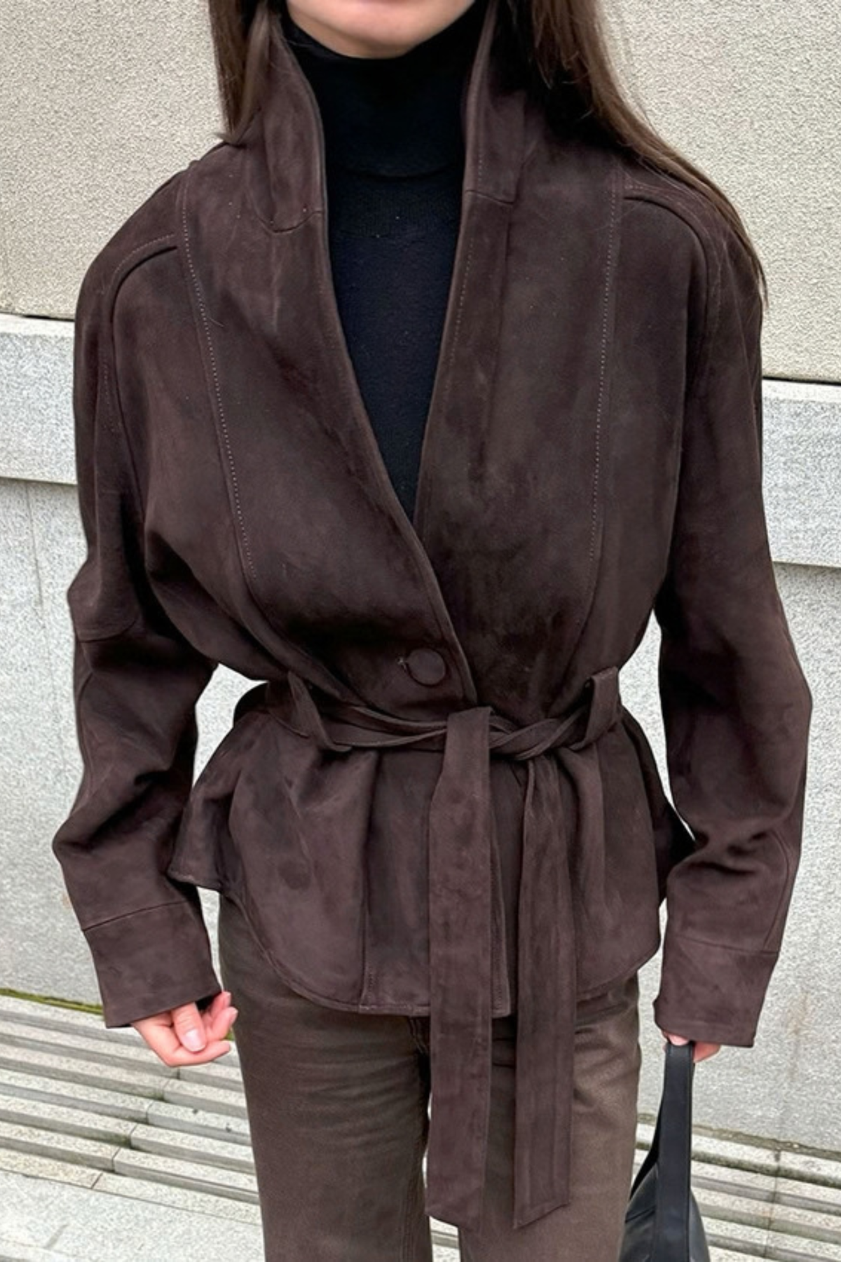 Vintage Belted Long Sleeve Jacket