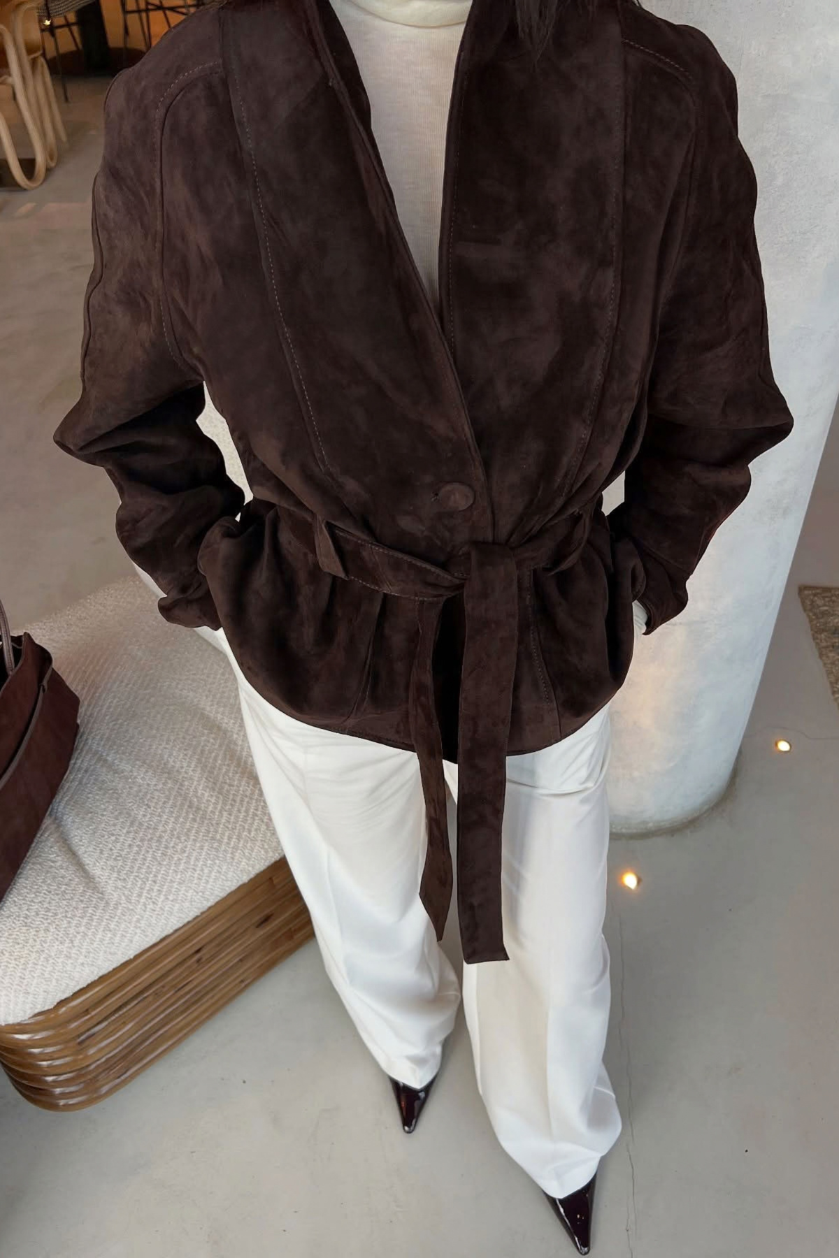 Vintage Belted Long Sleeve Jacket