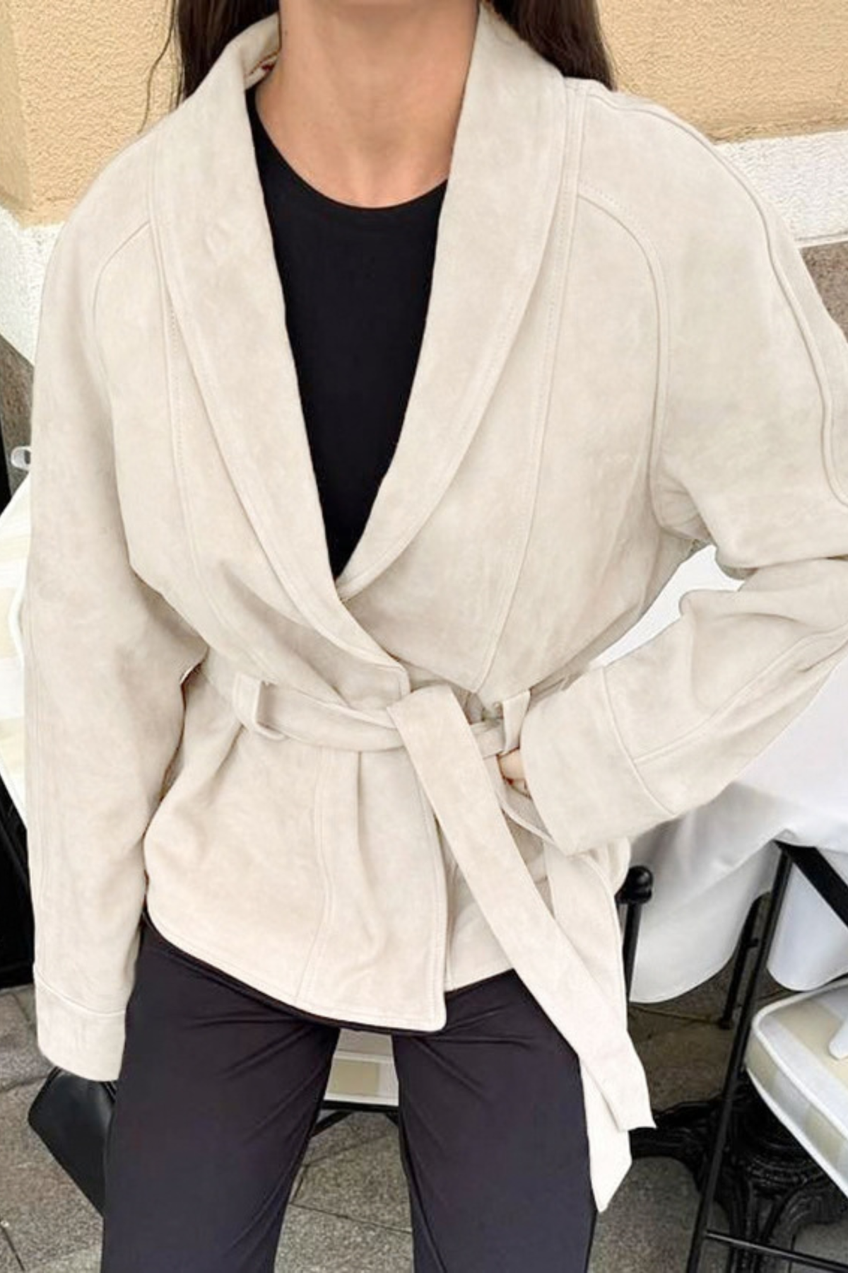 Vintage Belted Long Sleeve Jacket