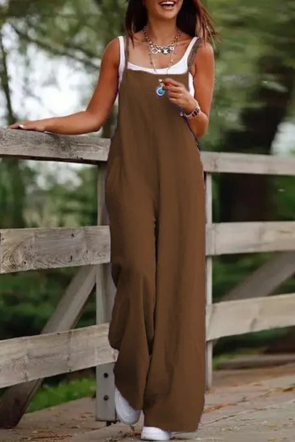 Wide Leg Overall Jumpsuit