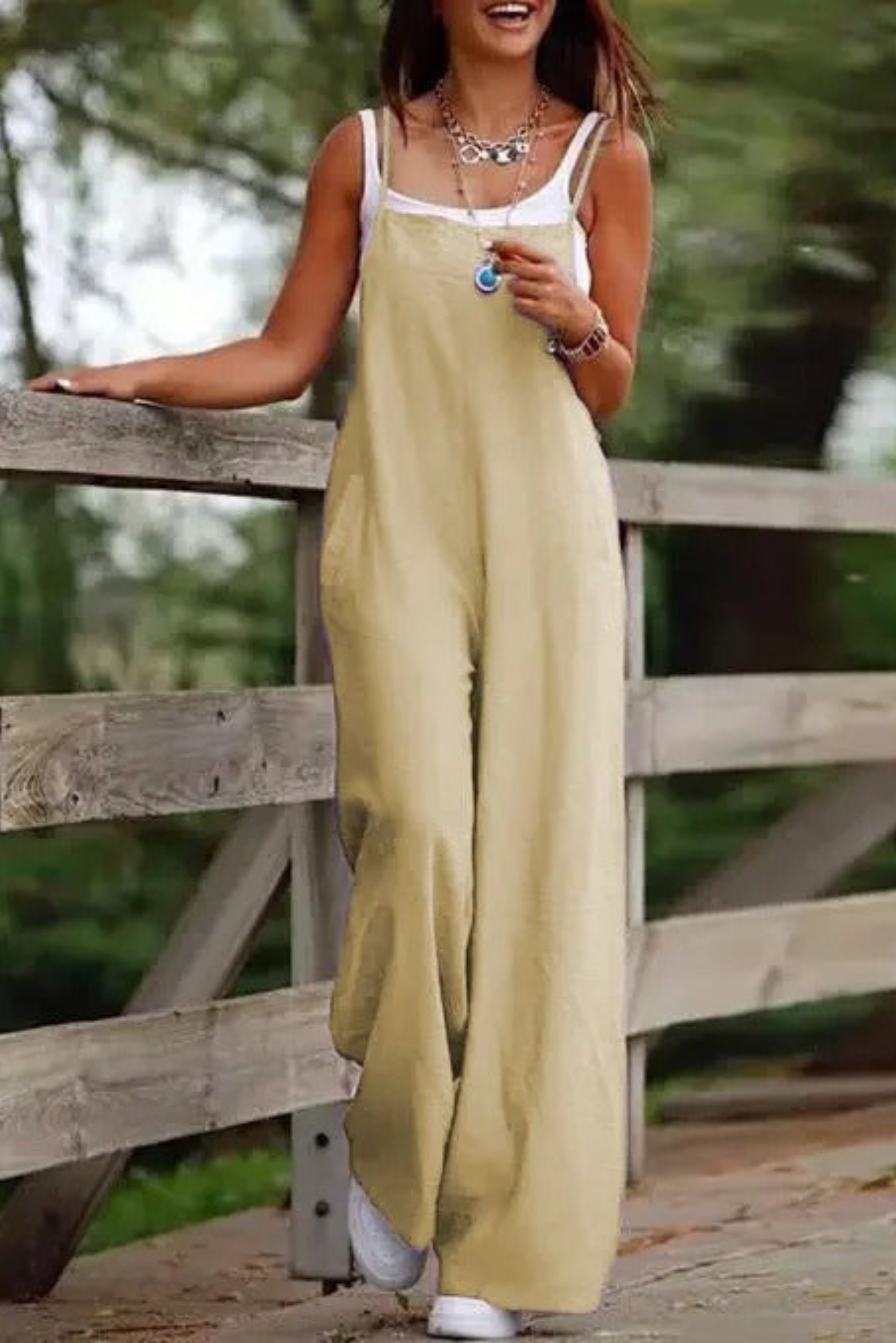 Wide Leg Overall Jumpsuit