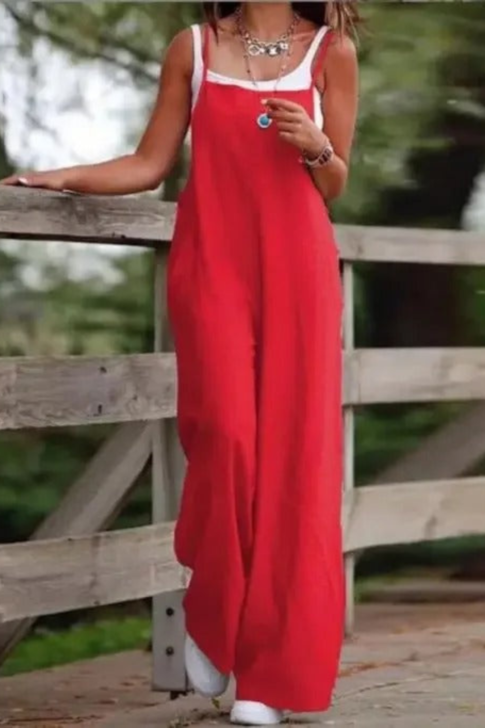 Wide Leg Overall Jumpsuit