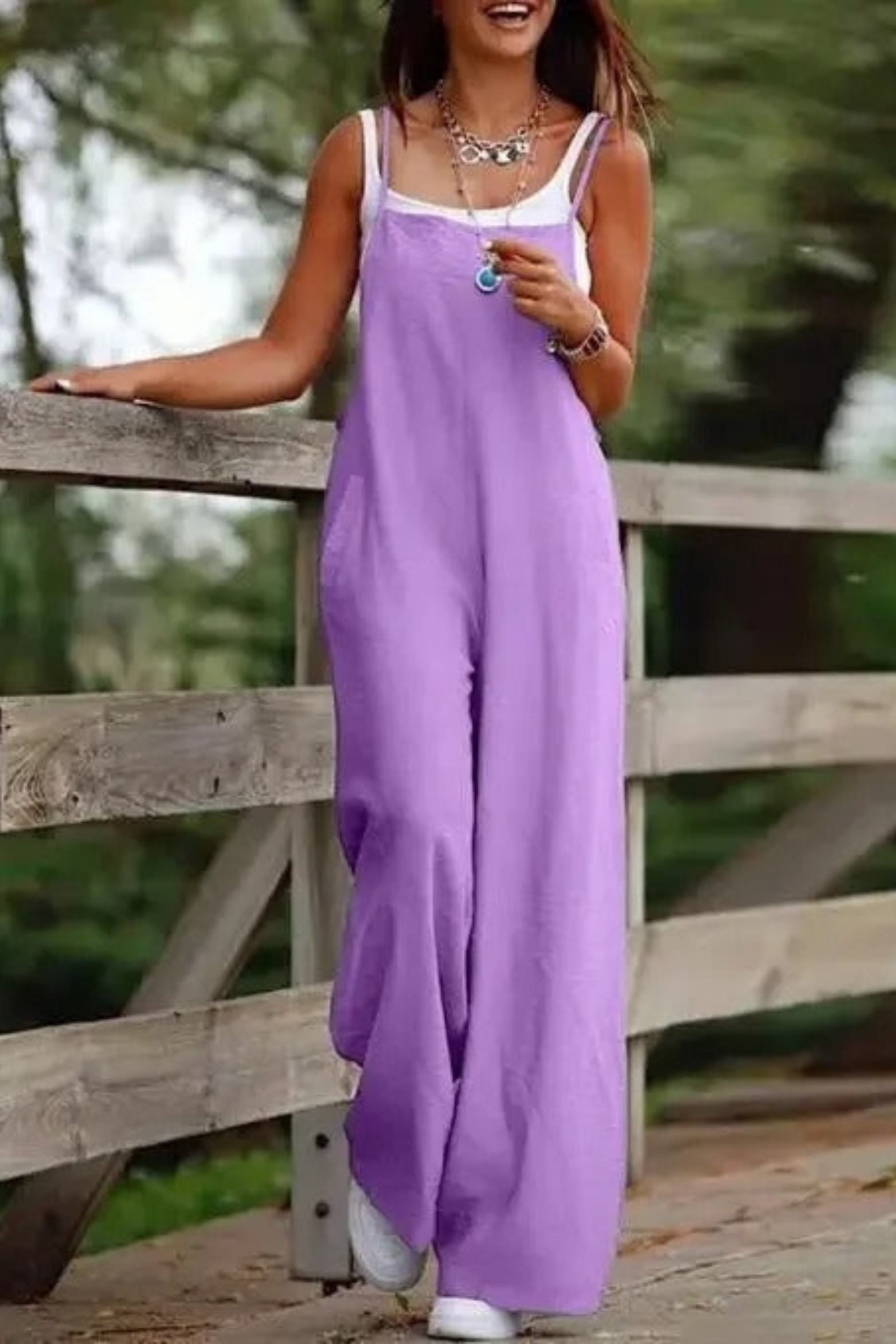 Wide Leg Overall Jumpsuit