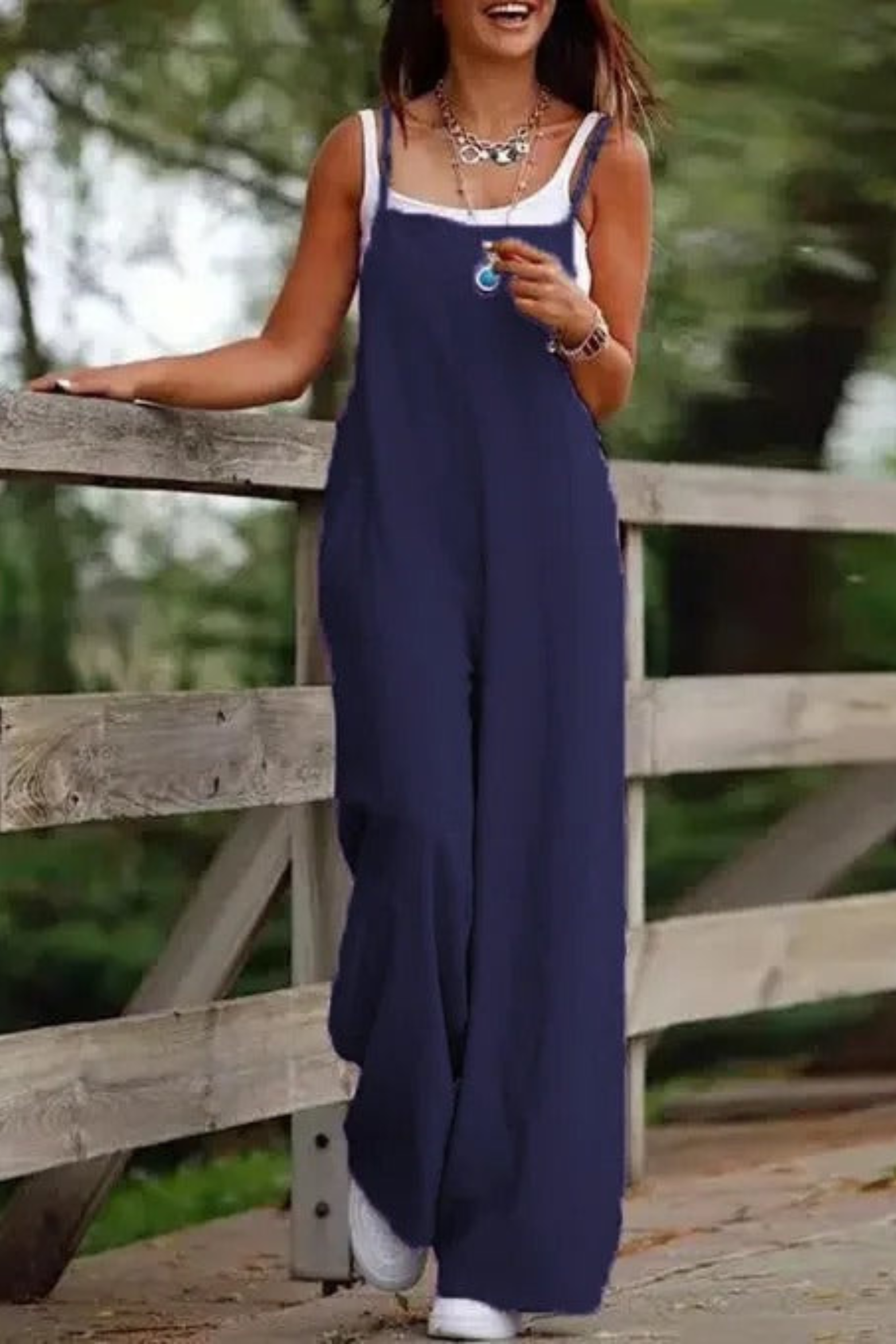 Wide Leg Overall Jumpsuit