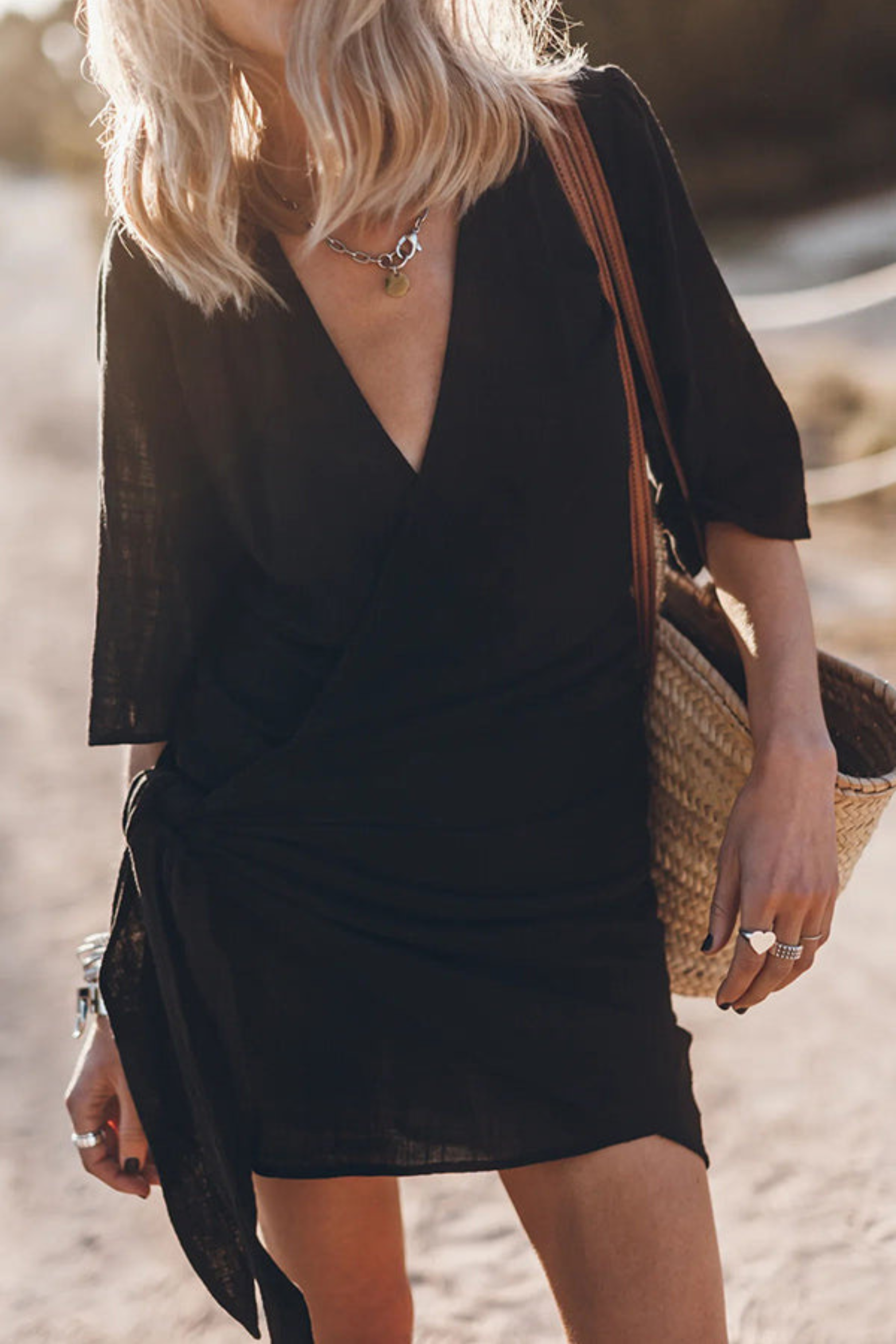 Asymmetric Wrap Mini Dress