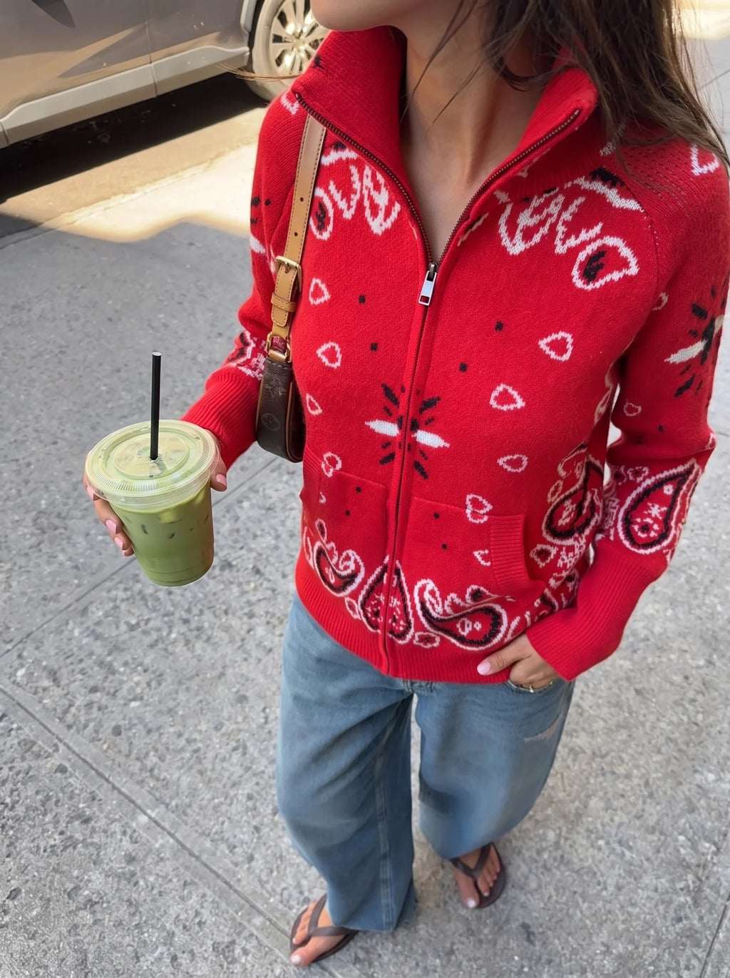 Women's Bandana Patterned Cardigan