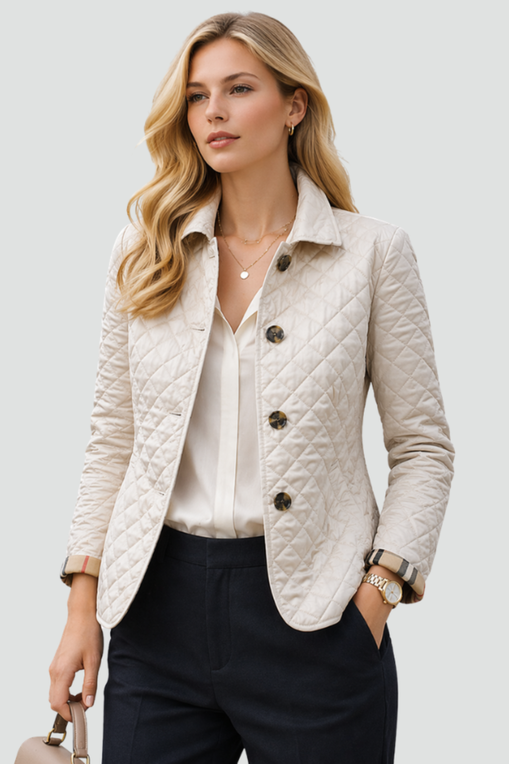 Women's Button Front Quilted Jacket