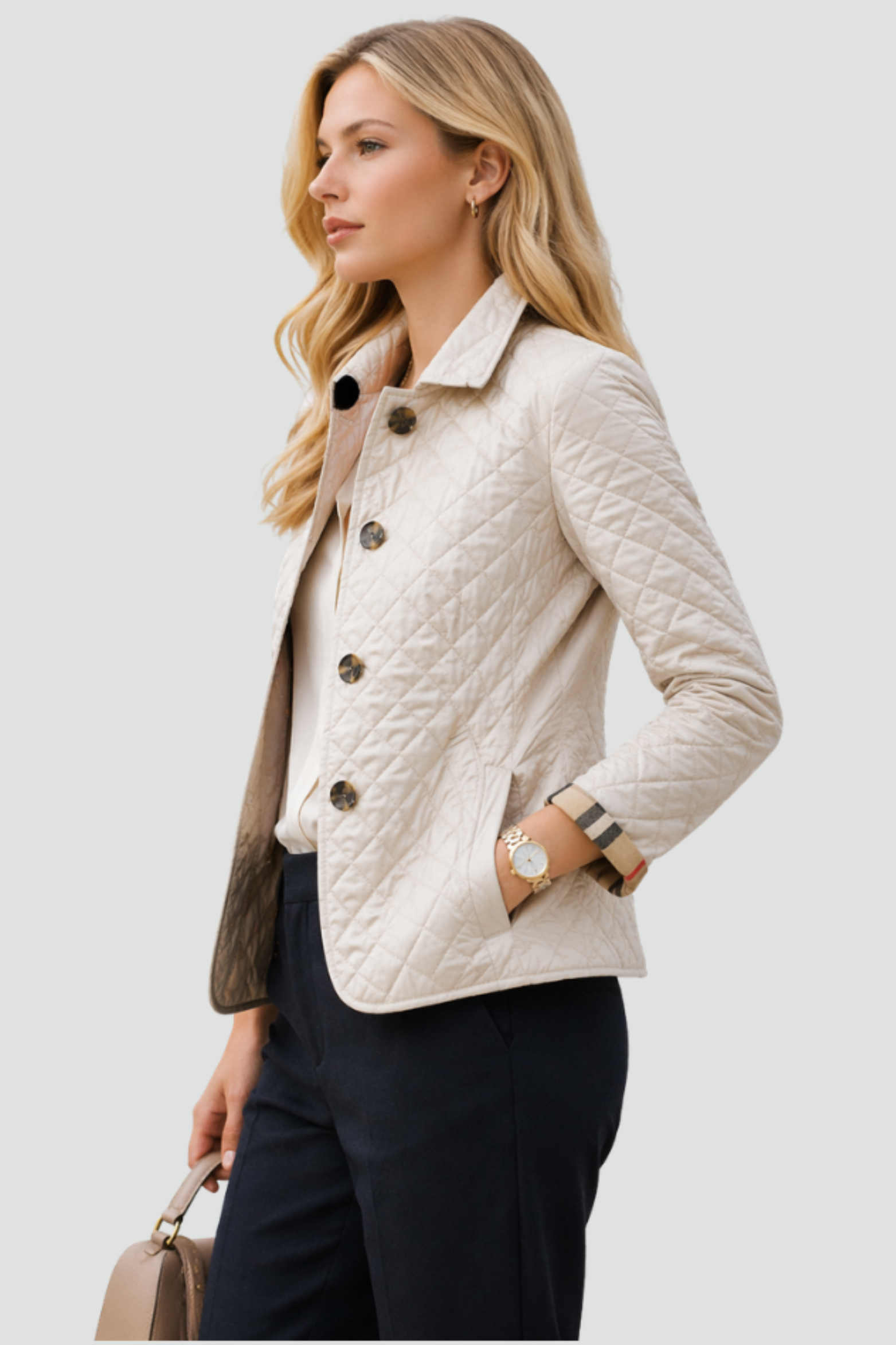 Women's Button Front Quilted Jacket