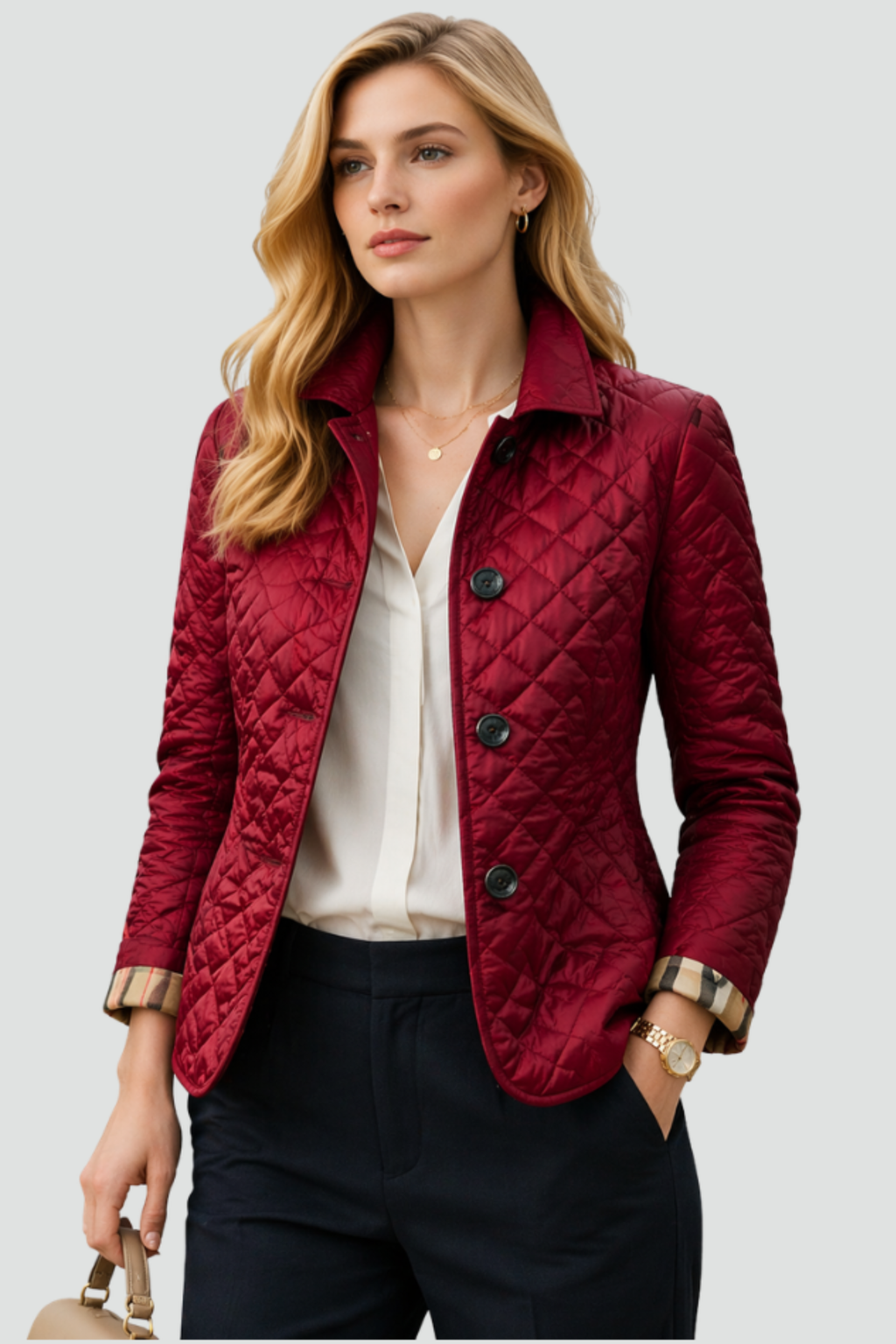 Women's Button Front Quilted Jacket