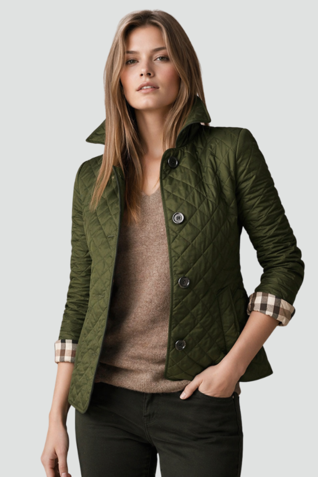 Women's Button Front Quilted Jacket