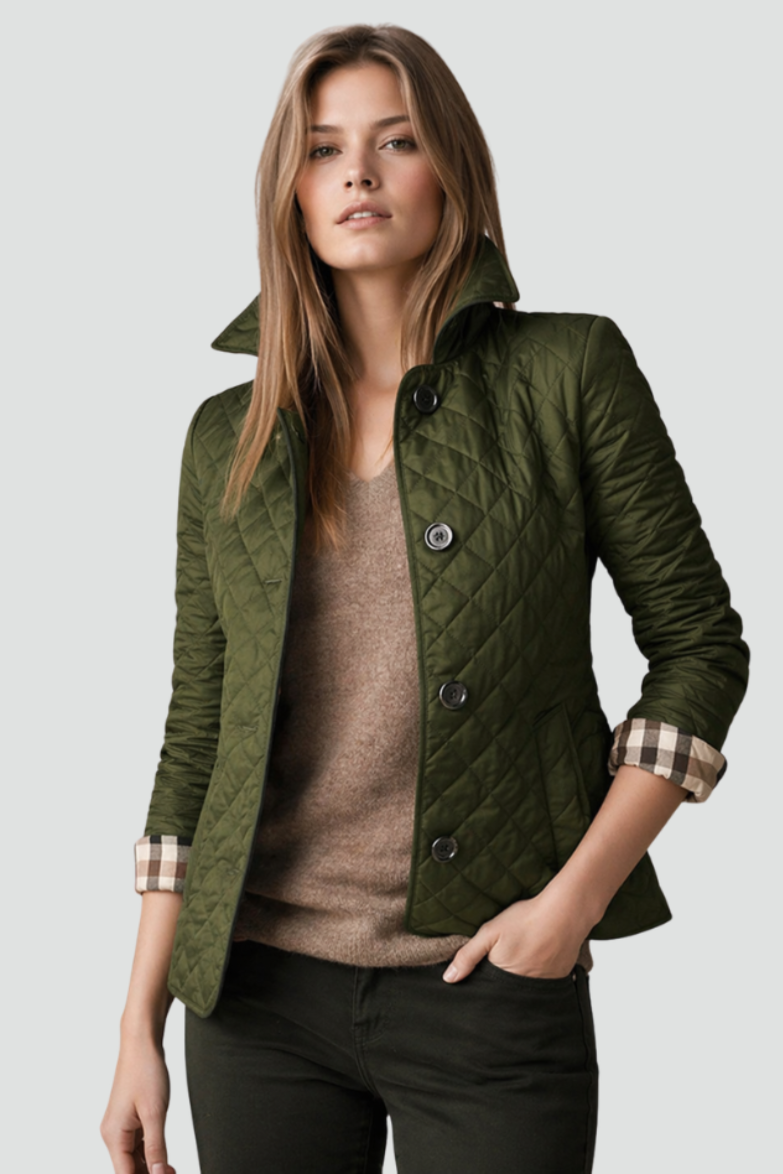 Women's Button Front Quilted Jacket