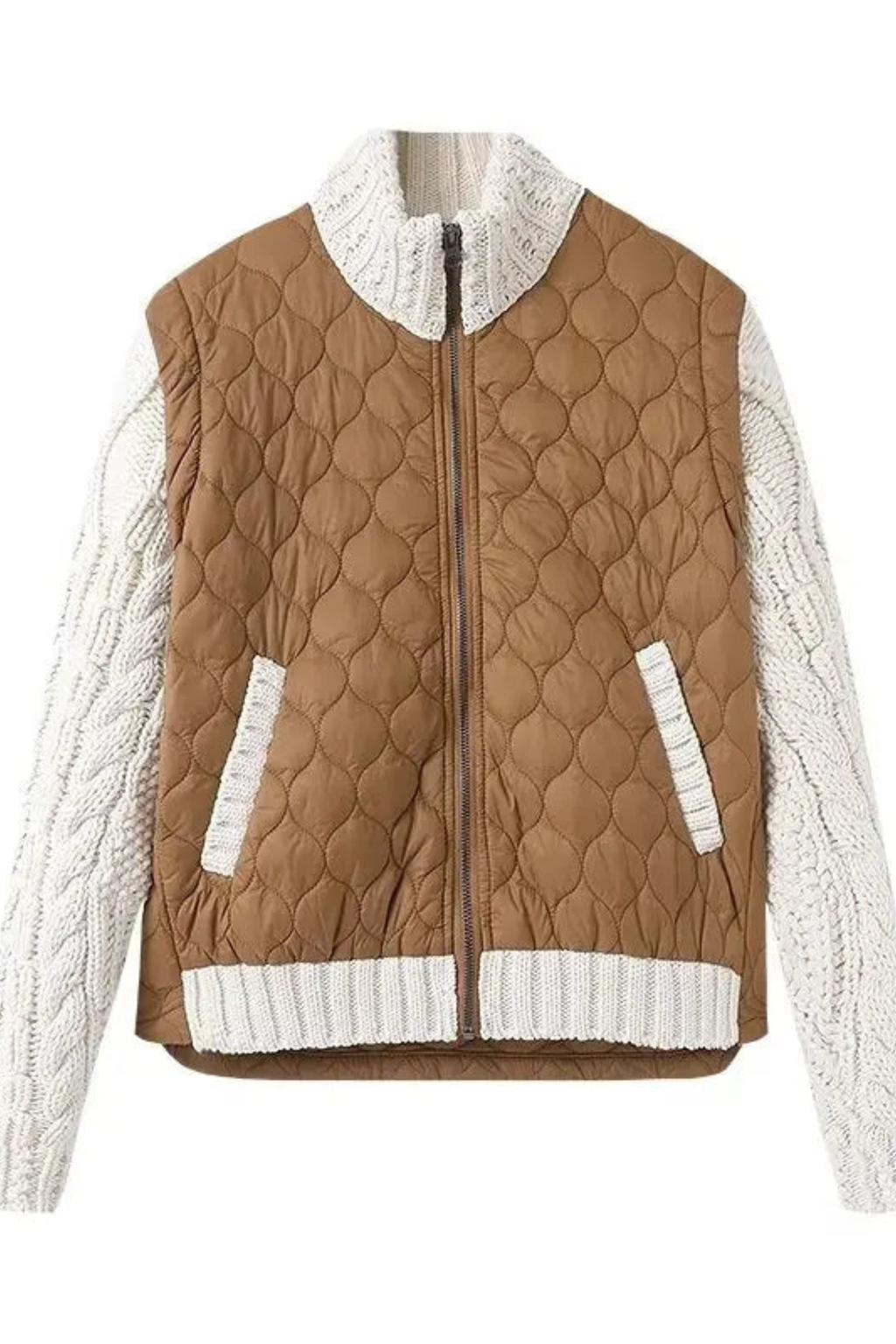 Women's Cable Sleeve Quilted Jacket