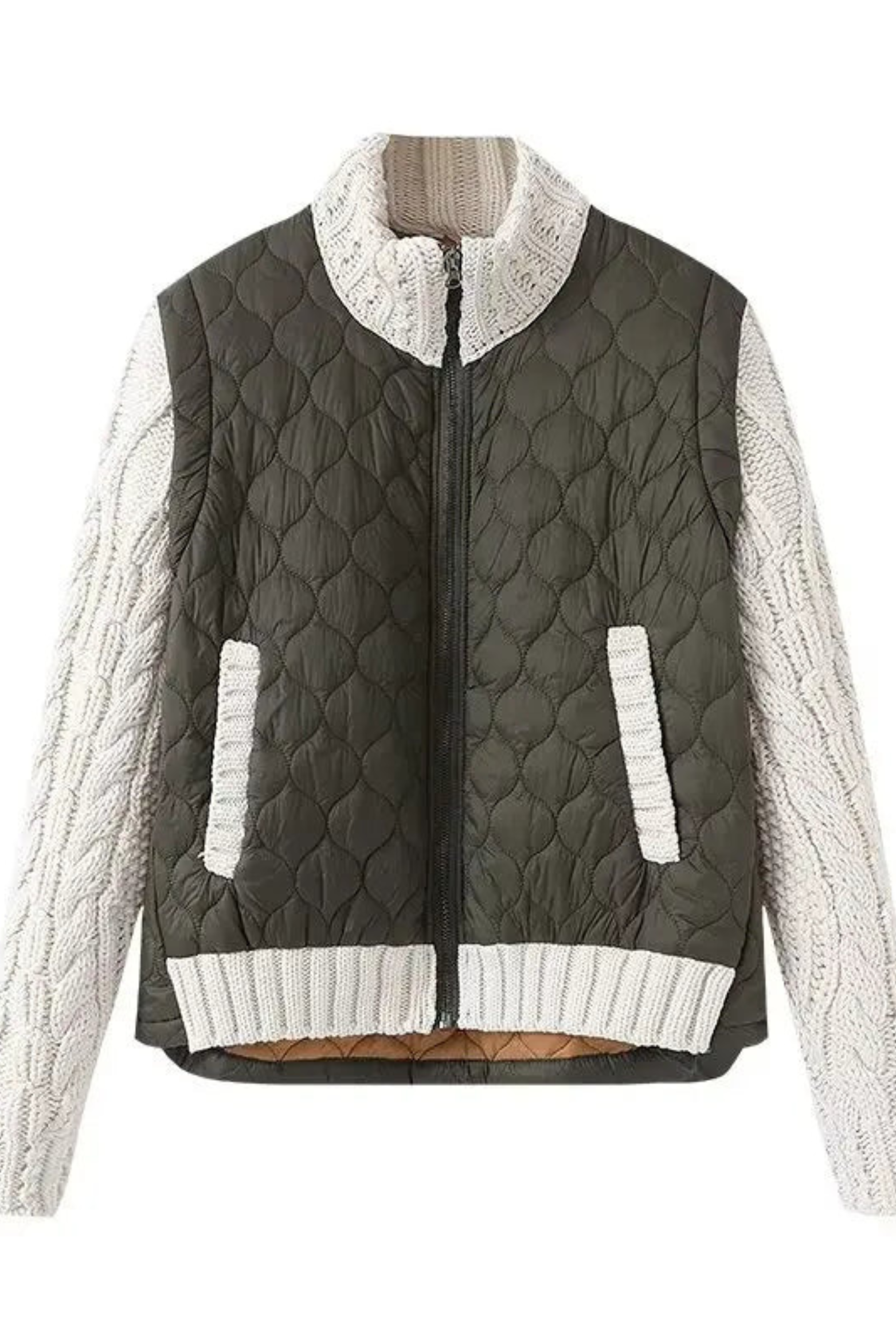 Women's Cable Sleeve Quilted Jacket