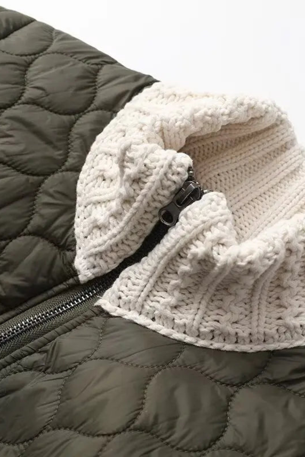 Women's Cable Sleeve Quilted Jacket