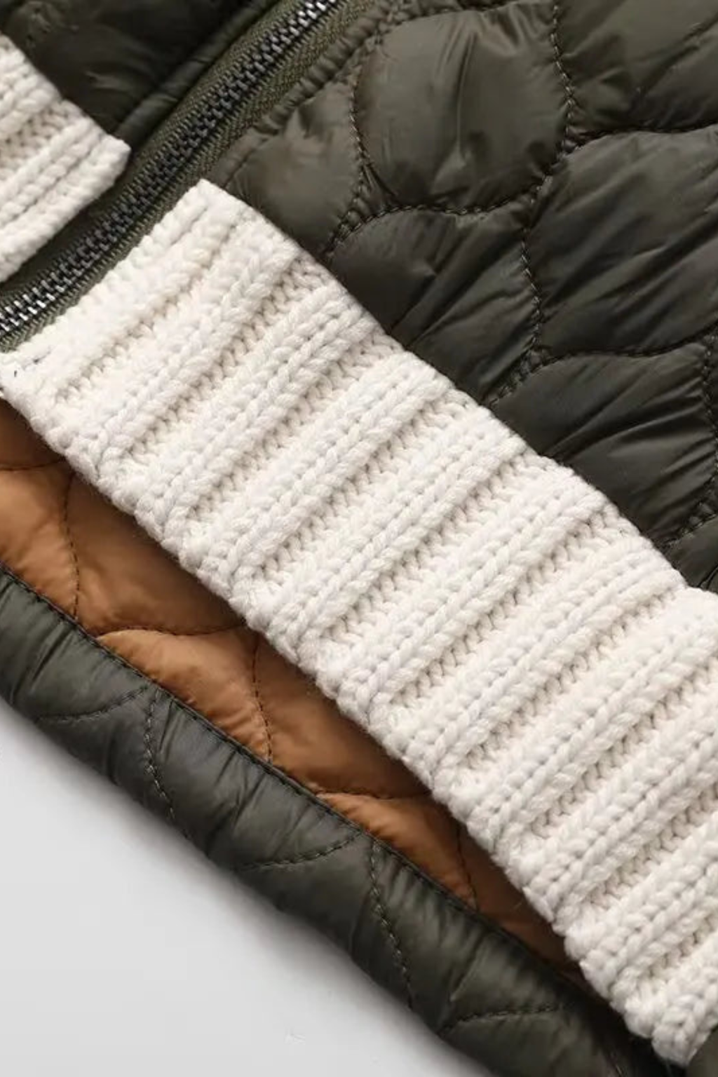Women's Cable Sleeve Quilted Jacket