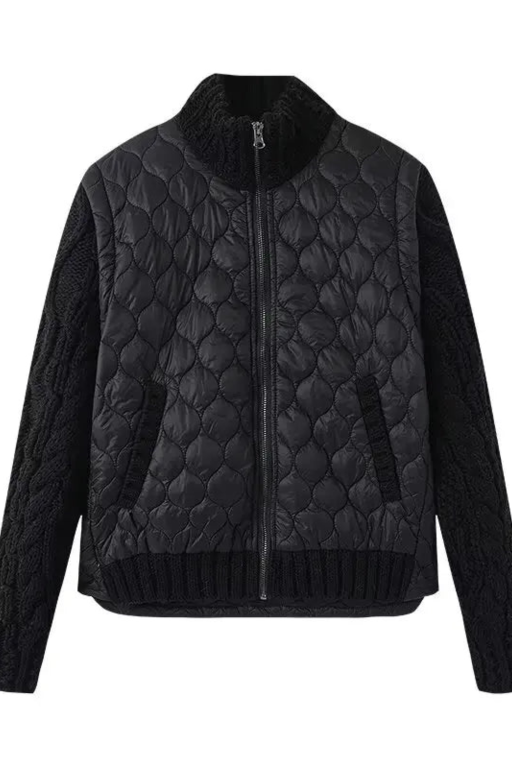 Women's Cable Sleeve Quilted Jacket