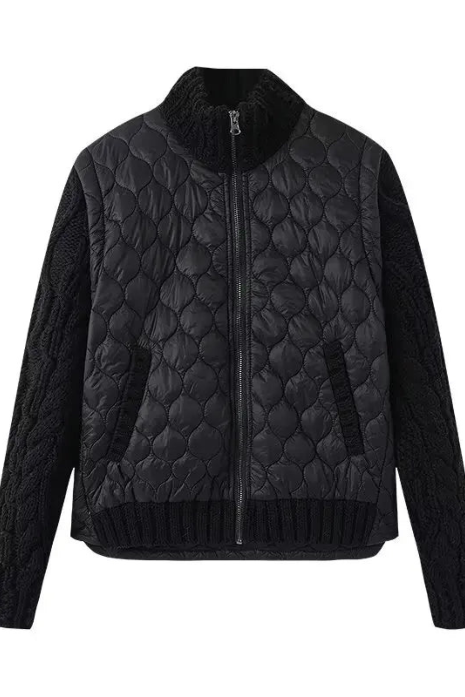 Women's Cable Sleeve Quilted Jacket