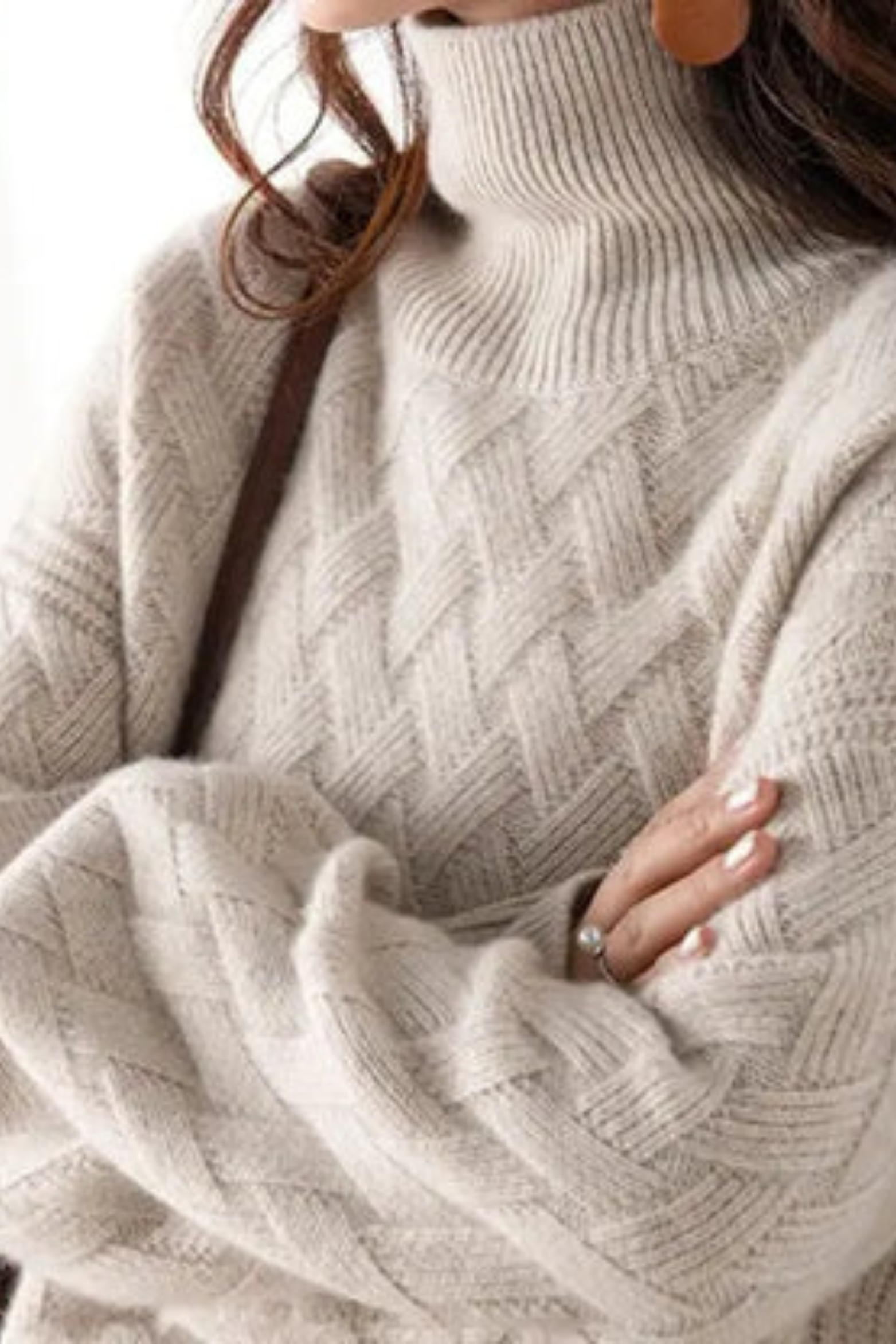 Women's Chunky Cable Turtleneck Sweater