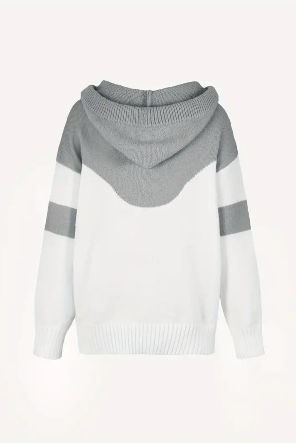 Women's Cowl Neck Colorblock Knit Hoodie
