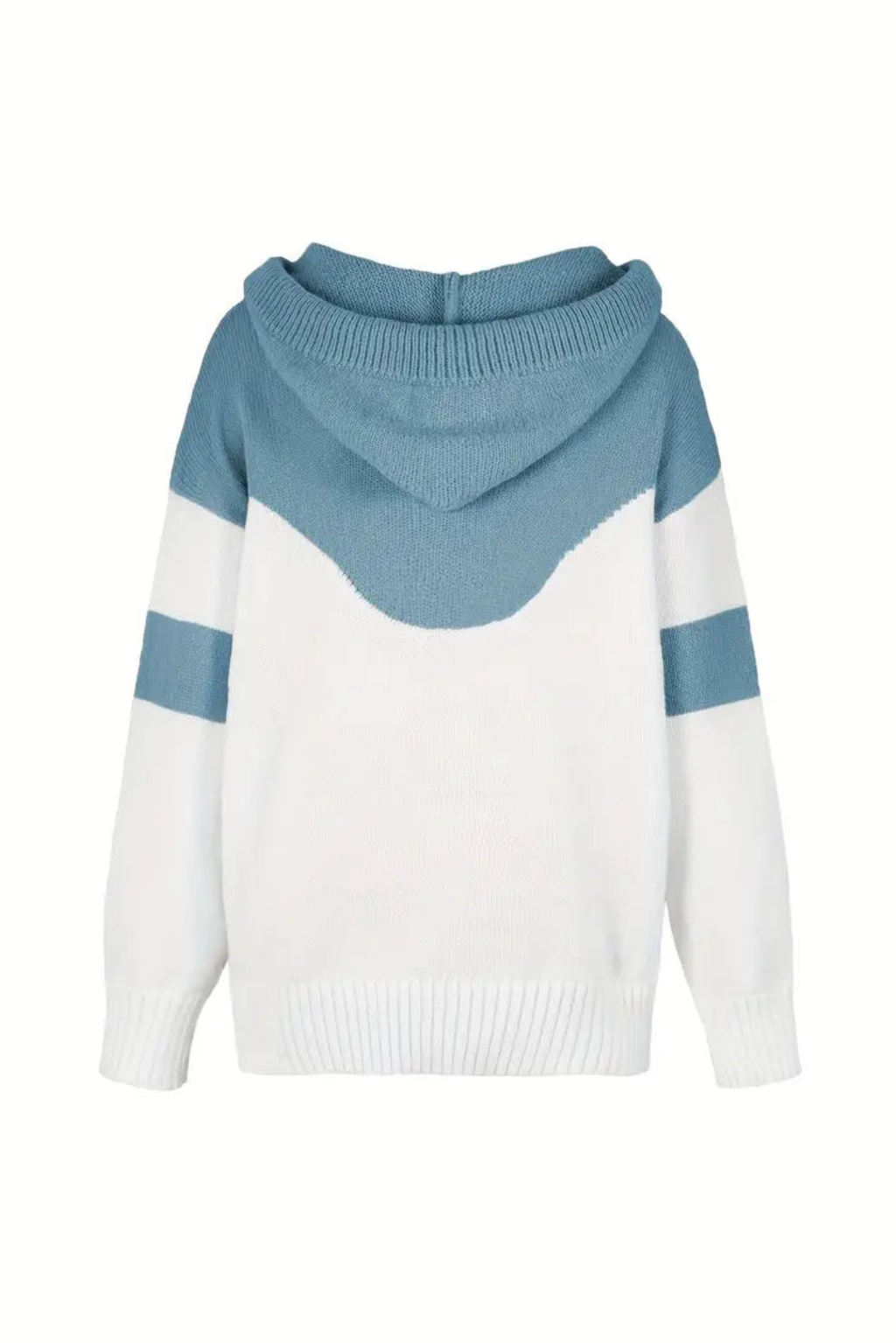 Women's Cowl Neck Colorblock Knit Hoodie