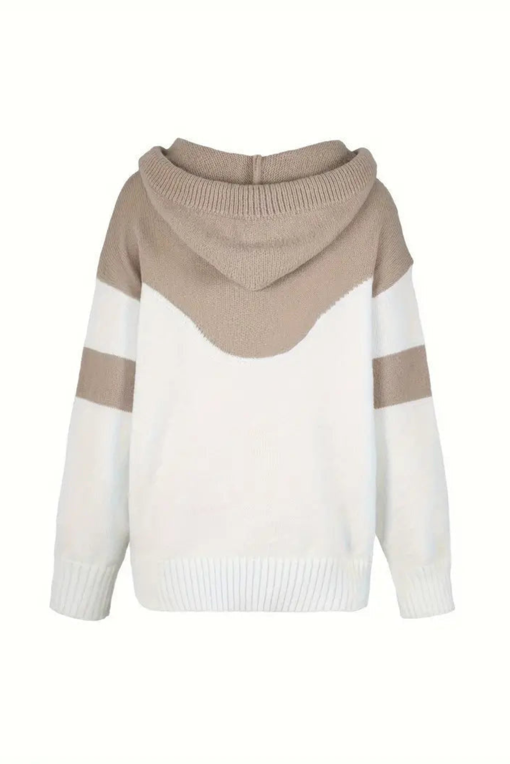 Women's Cowl Neck Colorblock Knit Hoodie