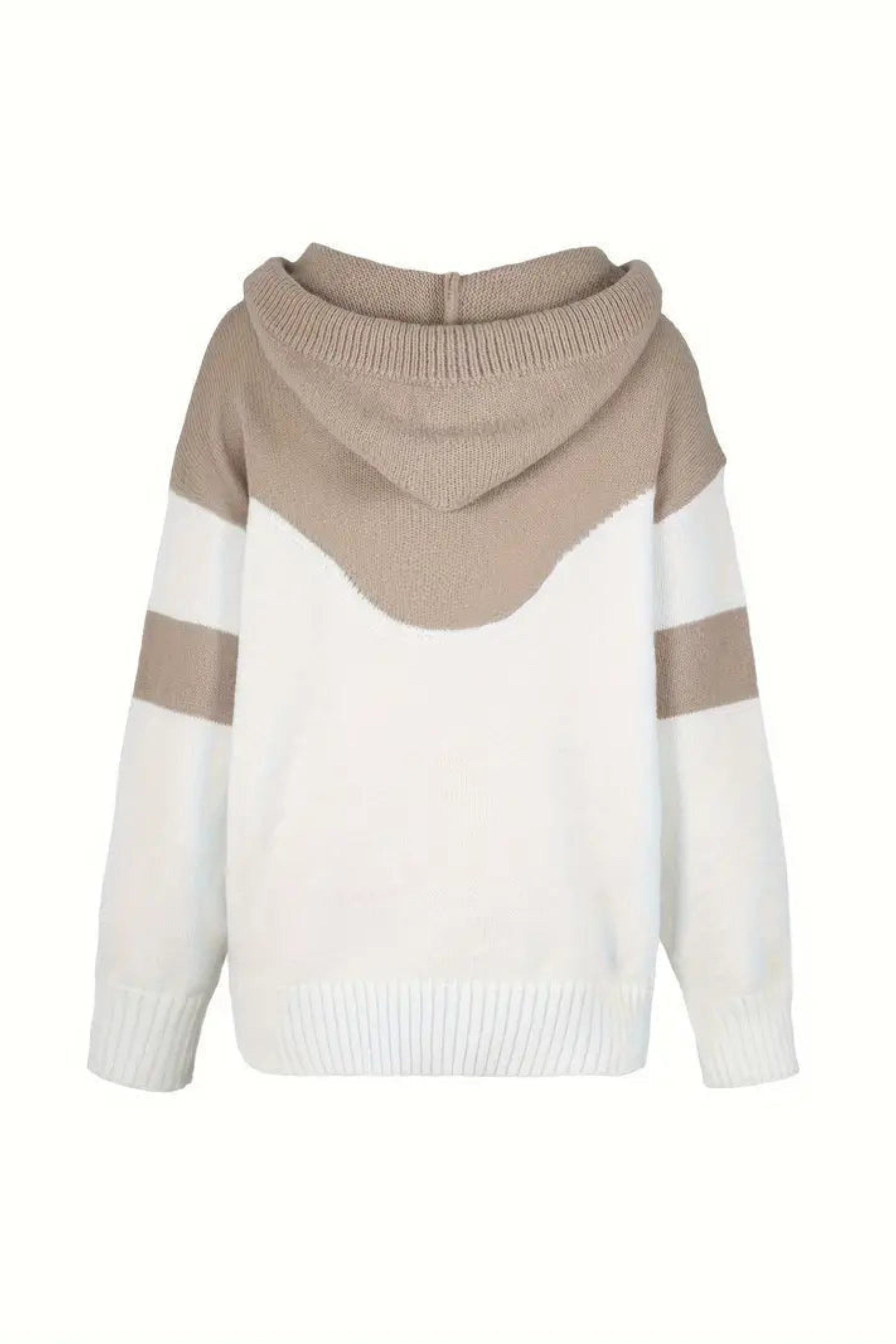 Women's Cowl Neck Colorblock Knit Hoodie