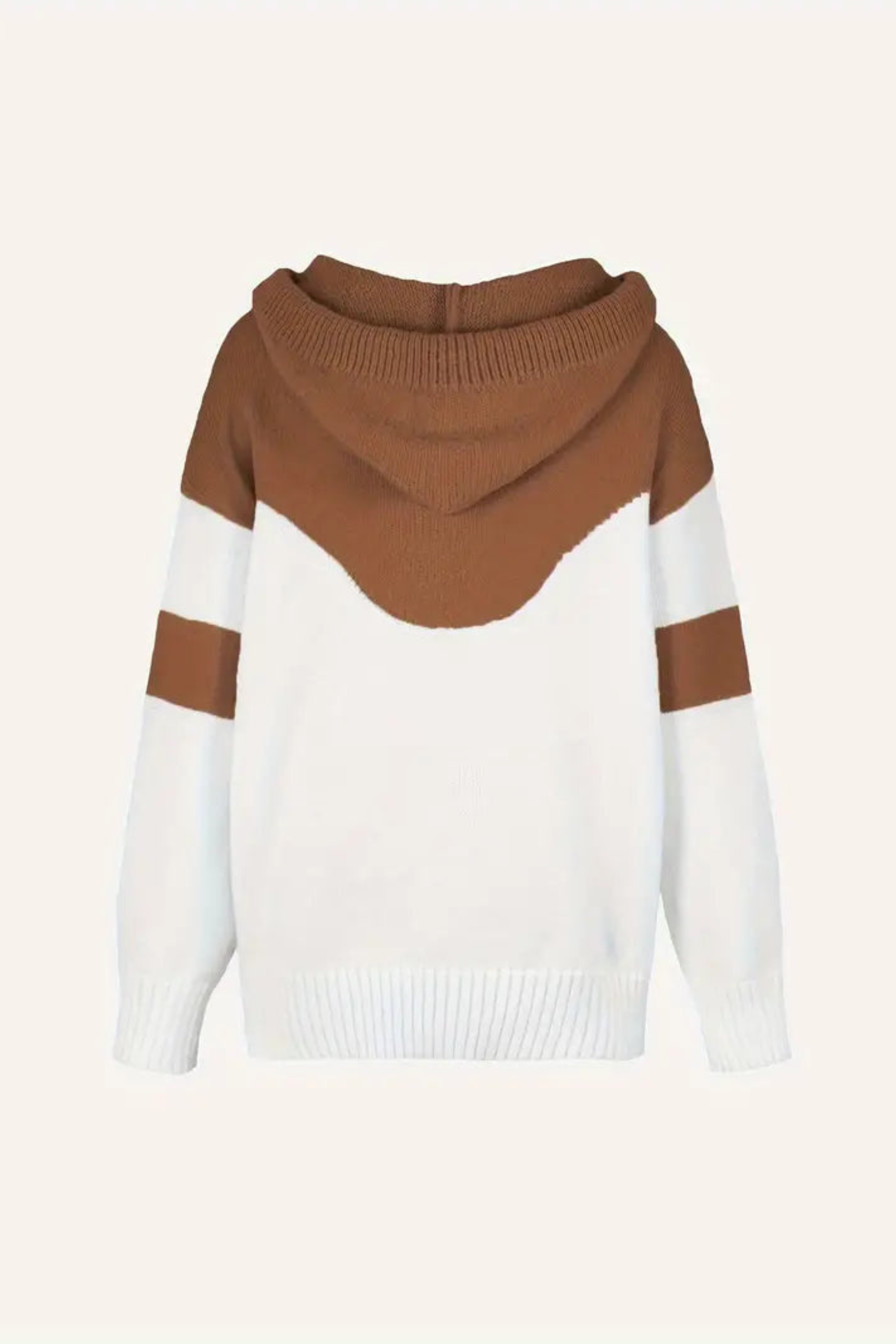 Women's Cowl Neck Colorblock Knit Hoodie