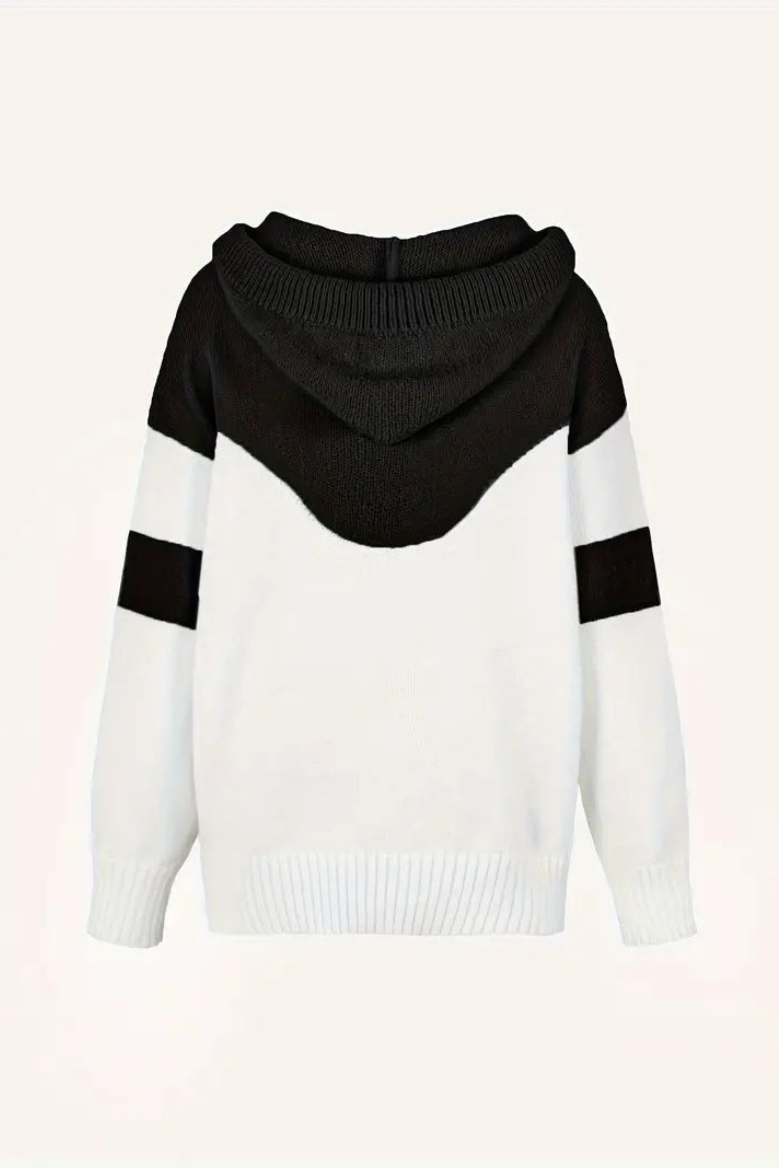 Women's Cowl Neck Colorblock Knit Hoodie