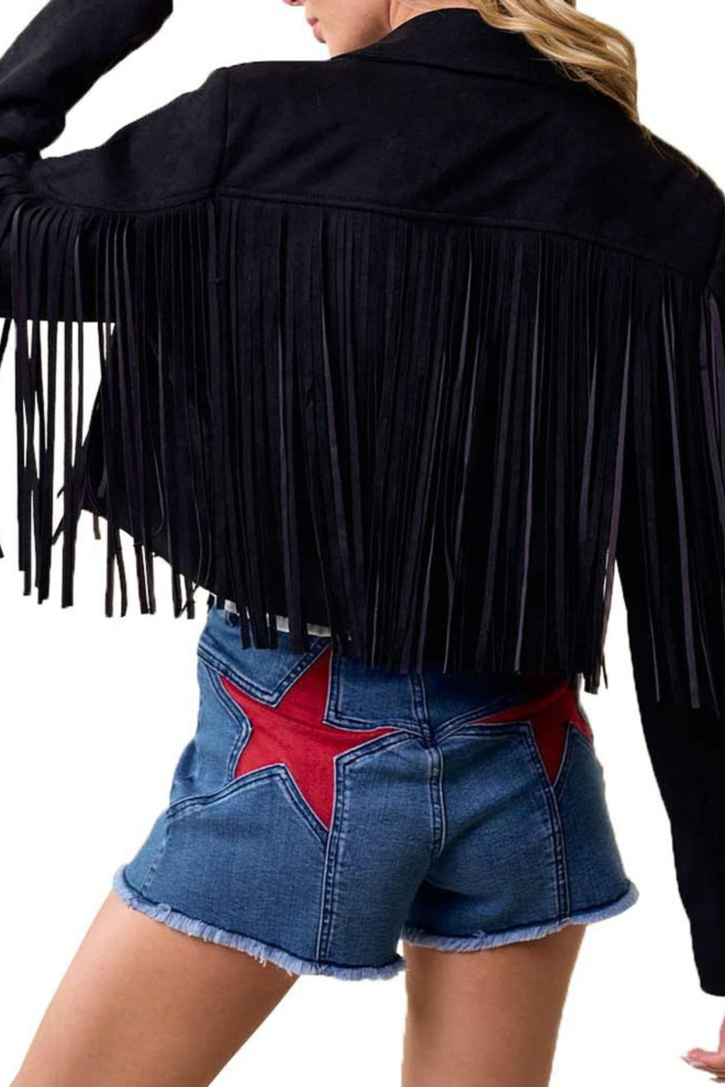 Cropped Fringe Casual Jacket
