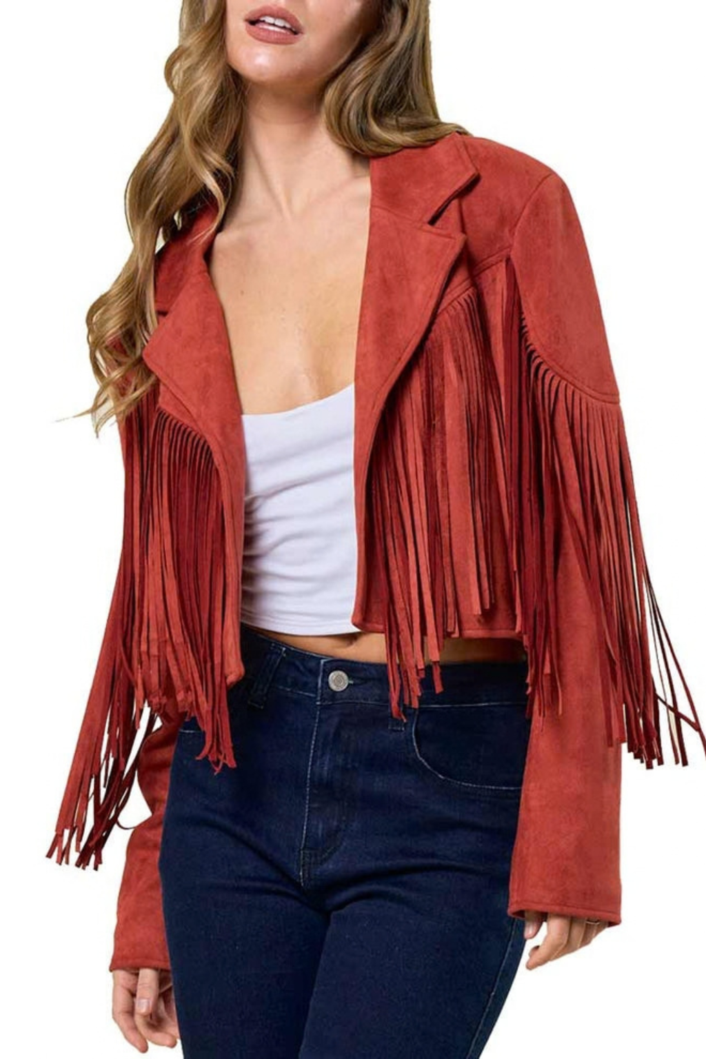 Cropped Fringe Casual Jacket