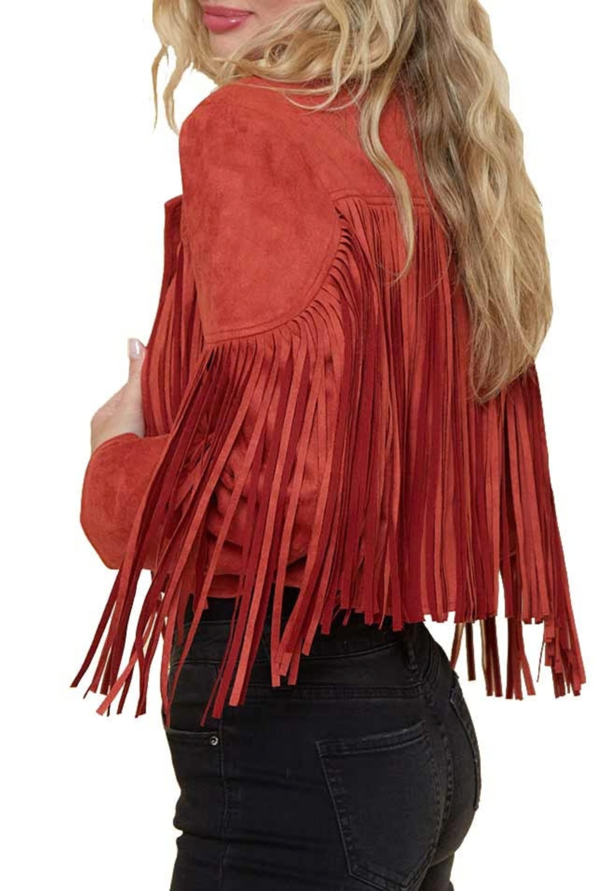 Cropped Fringe Casual Jacket