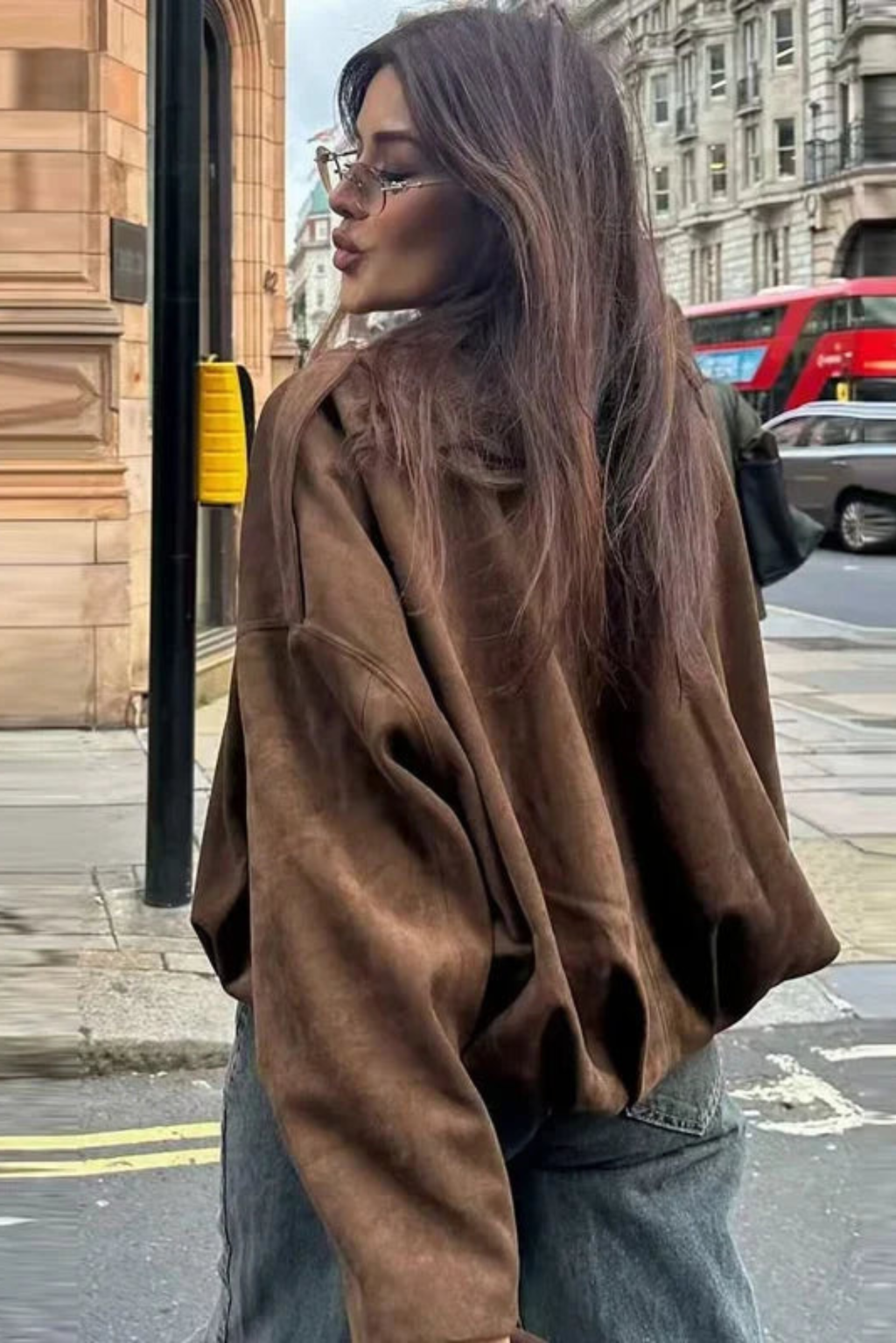 Women's Cropped Oversized Bomber Jacket